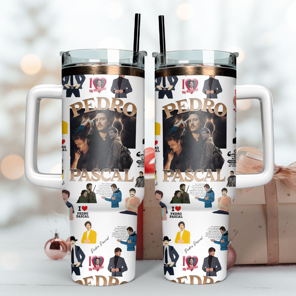 Pedro Pascal Actor Custom Stanley Cup 40 oz 30 oz Tumbler With Handle