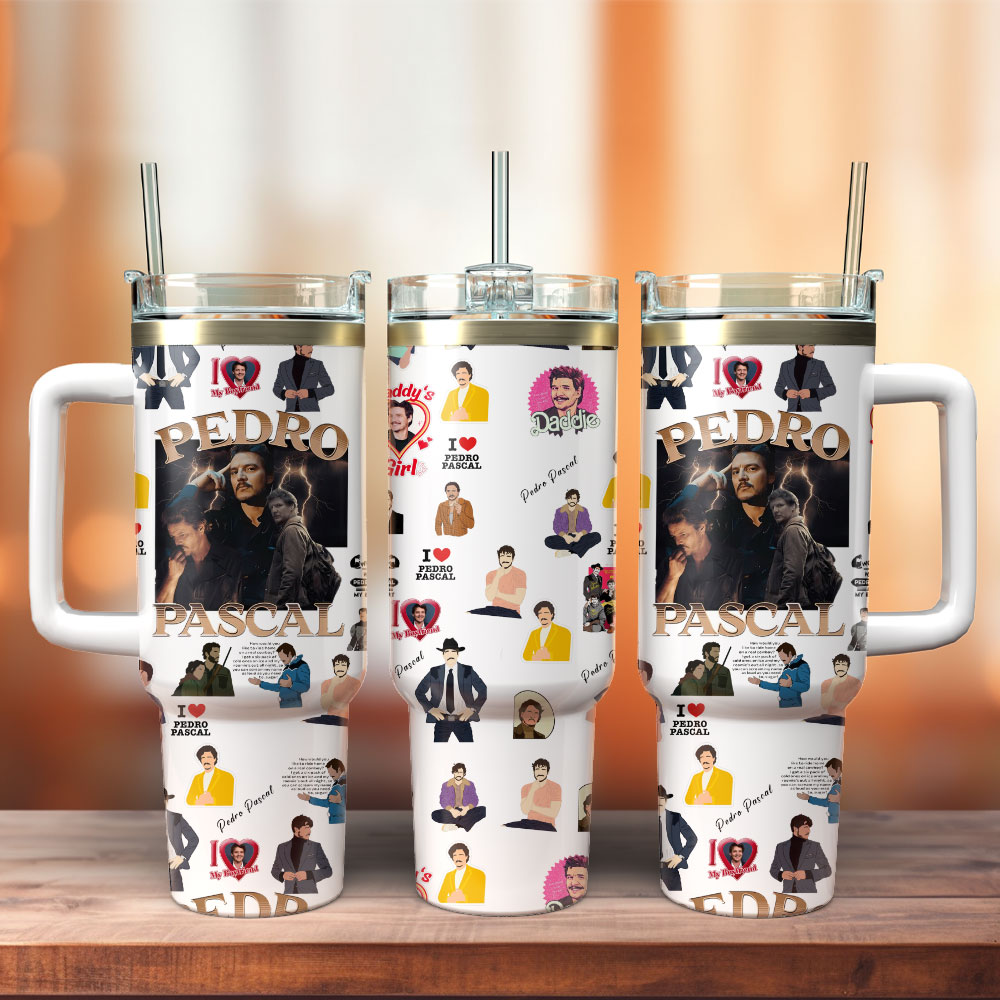 Pedro Pascal Actor Custom Stanley Cup 40 oz 30 oz Tumbler With Handle