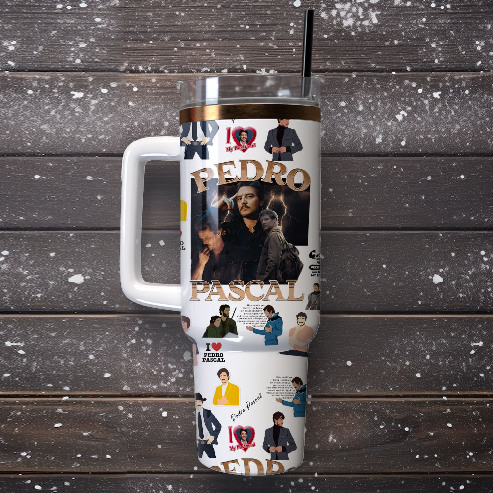 Pedro Pascal Actor Custom Stanley Cup 40 oz 30 oz Tumbler With Handle