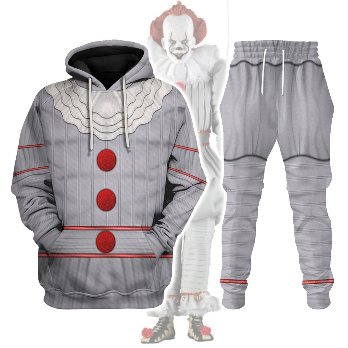 Pennywise Costume Hoodie Sweatshirt T-Shirt Sweatpants Tracksuit - Stormmerch Exclusive