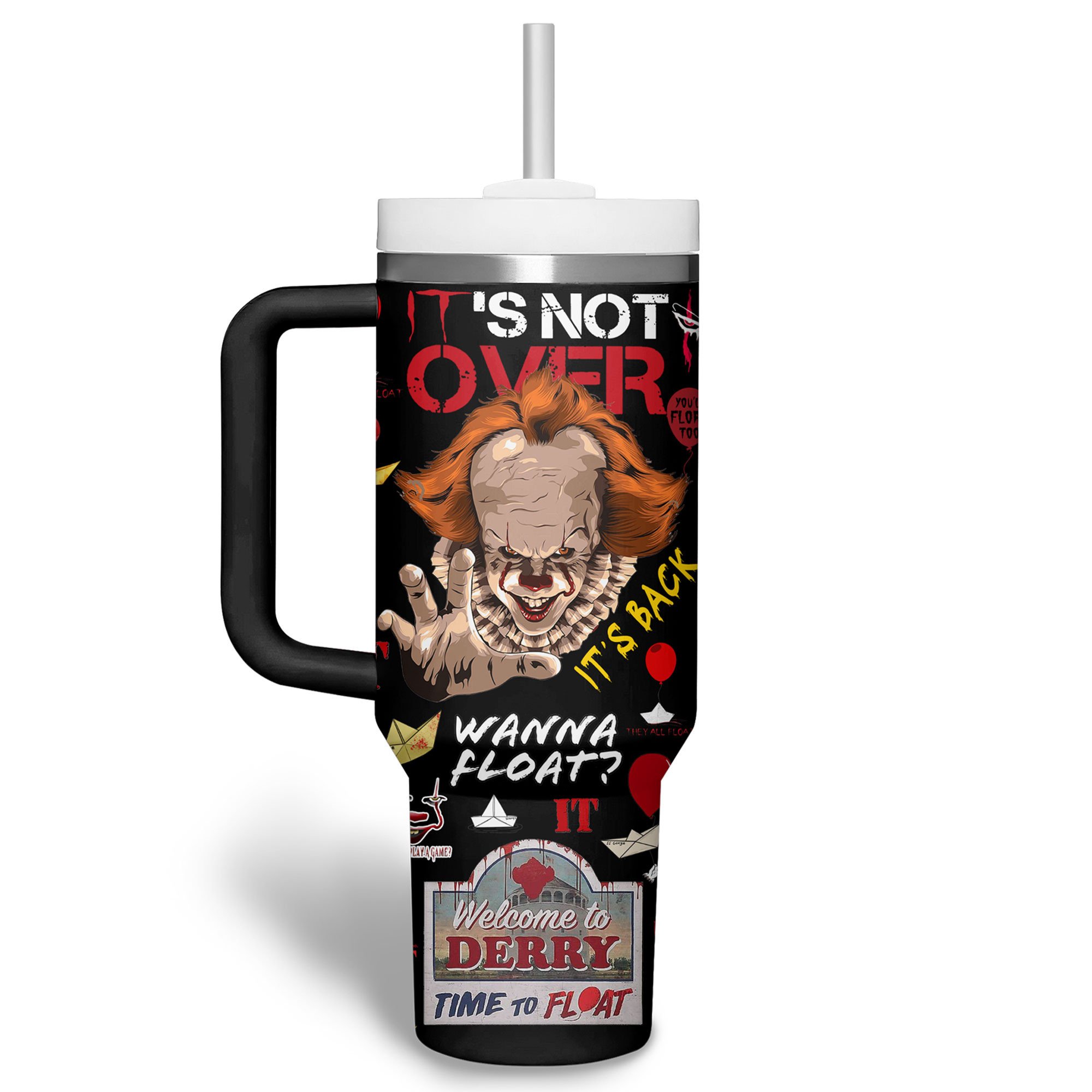 Pennywise Horror Movies Custom Stanley Cup 40 oz 30 oz Tumbler With Handle