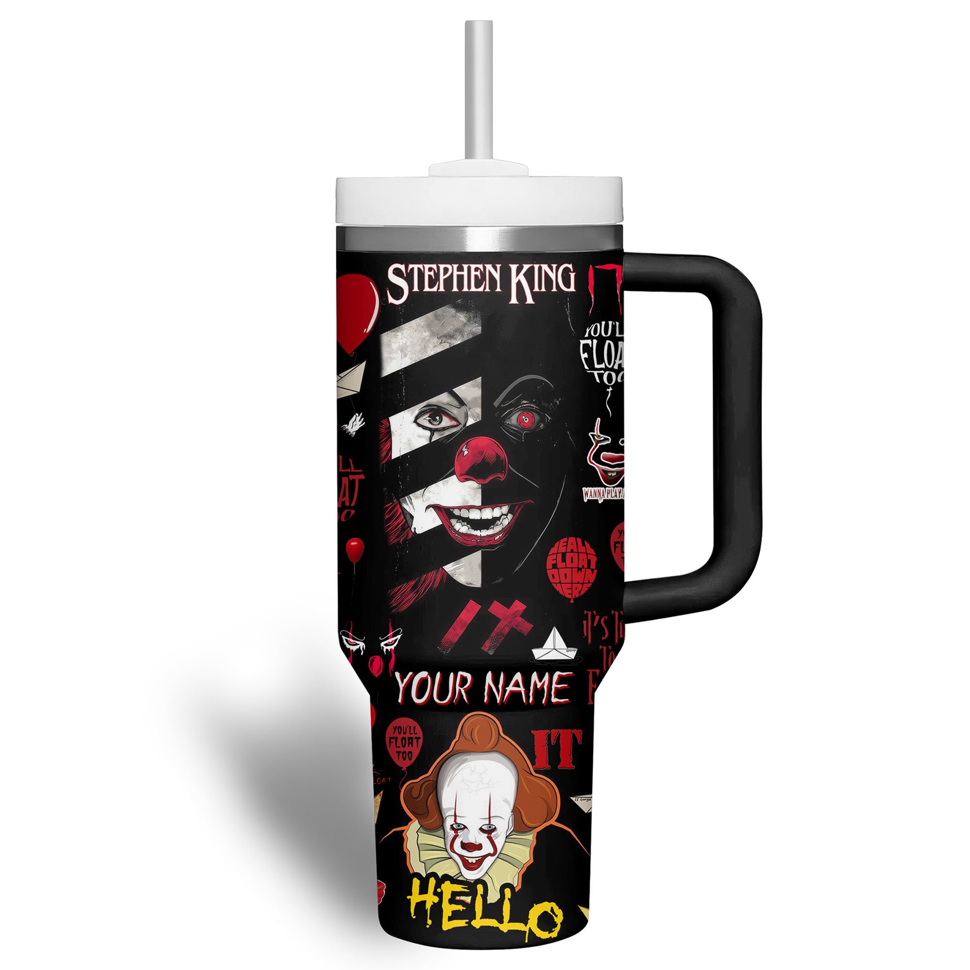 Pennywise Horror Movies Custom Stanley Cup 40 oz 30 oz Tumbler With Handle