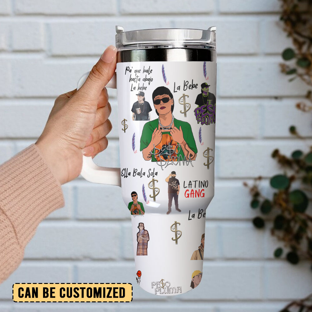 Peso Pluma Music Custom Stanley Cup 40 oz 30 oz Tumbler With Handle