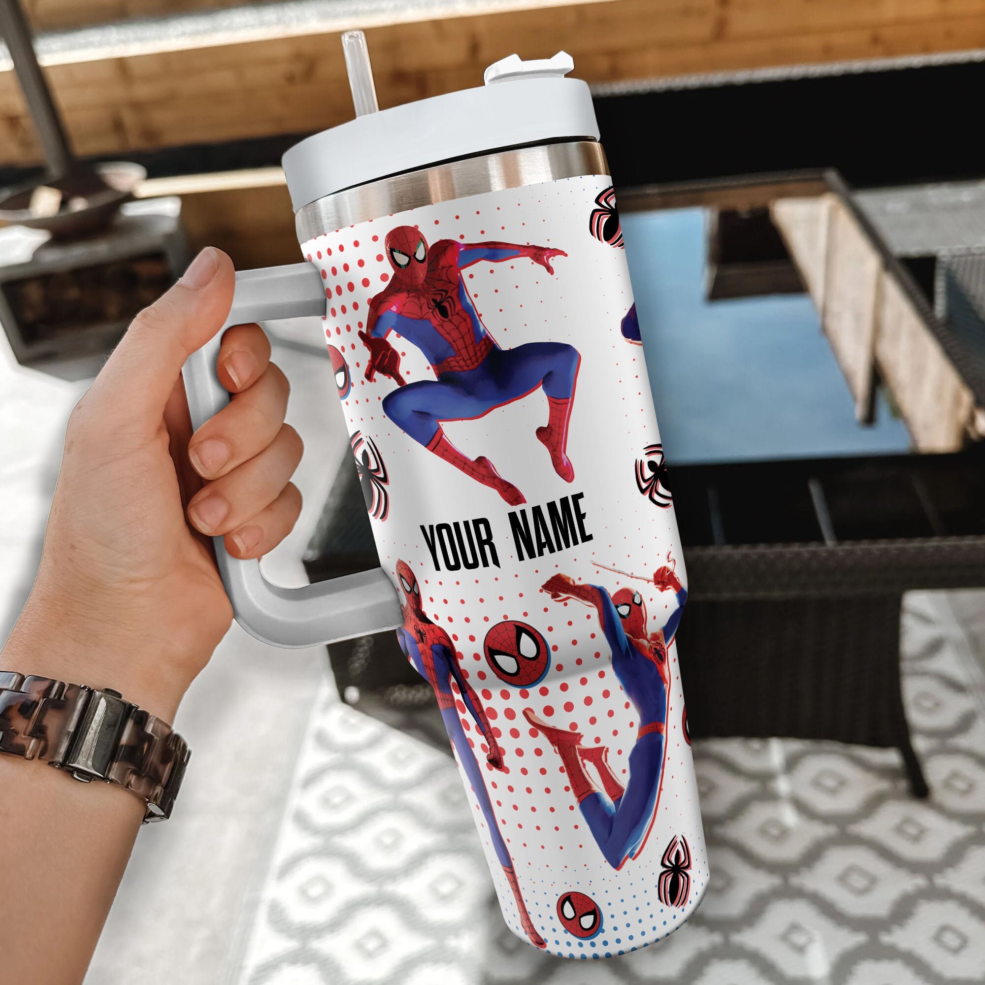 Peter Parker Spiderman Marvel Cartoon Custom Stanley Cup 40 oz 30 oz Tumbler With Handle