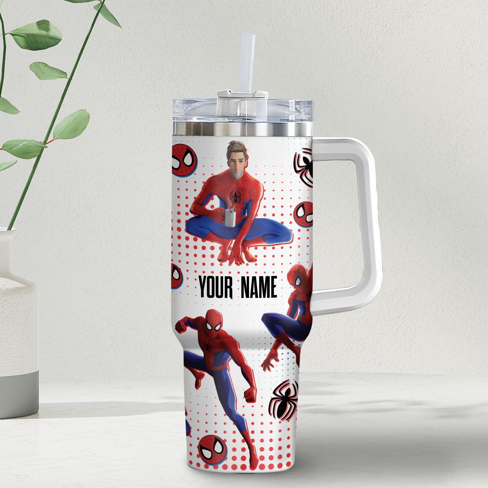 Peter Parker Spiderman Marvel Cartoon Custom Stanley Cup 40 oz 30 oz Tumbler With Handle