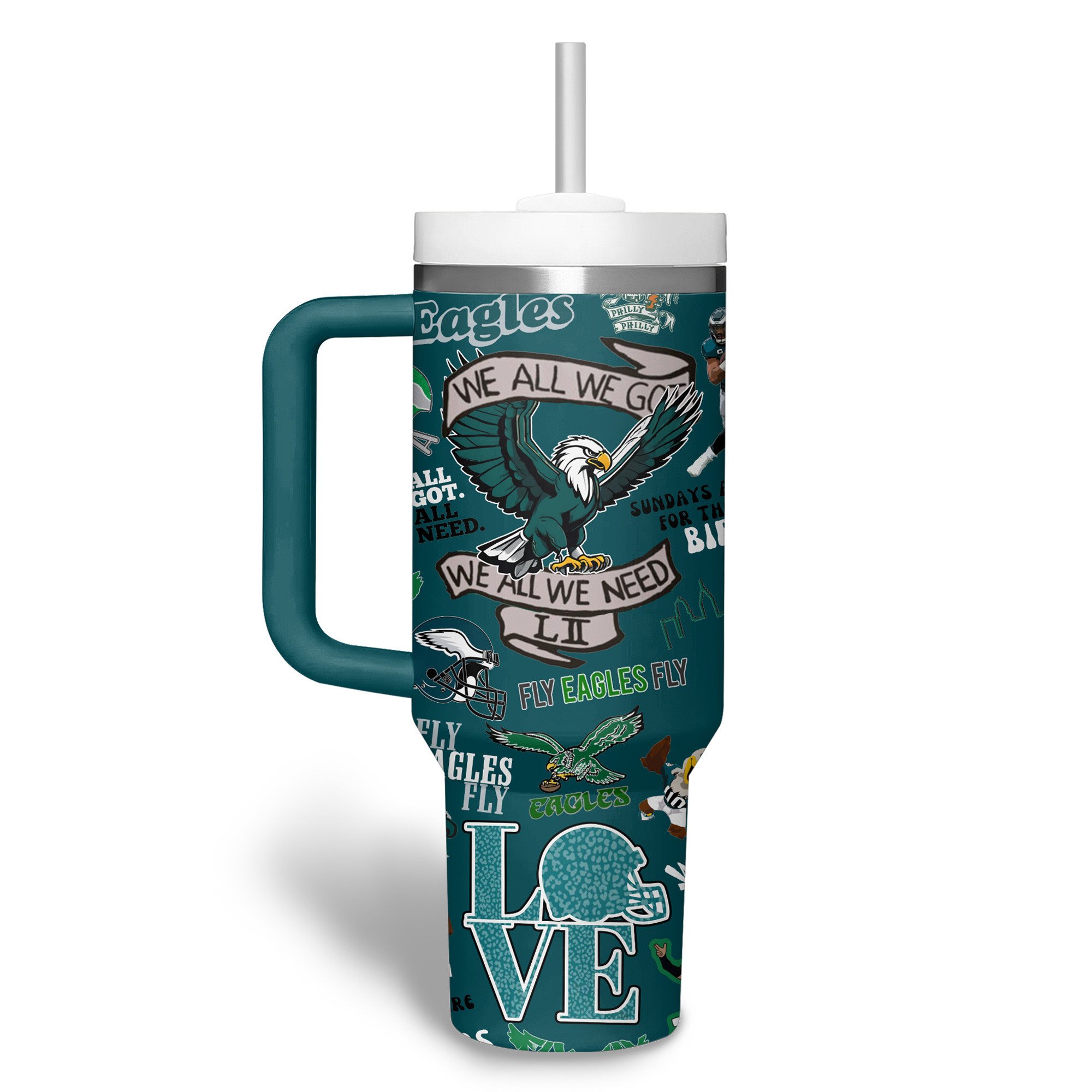 Philadelphia Eagles NFL Custom Stanley Cup 40 oz 30 oz Tumbler With Handle