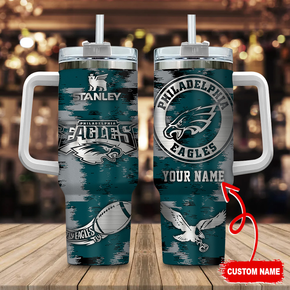 Philadelphia Eagles NFL Custom Stanley Cup 40 oz 30 oz Tumbler With Handle