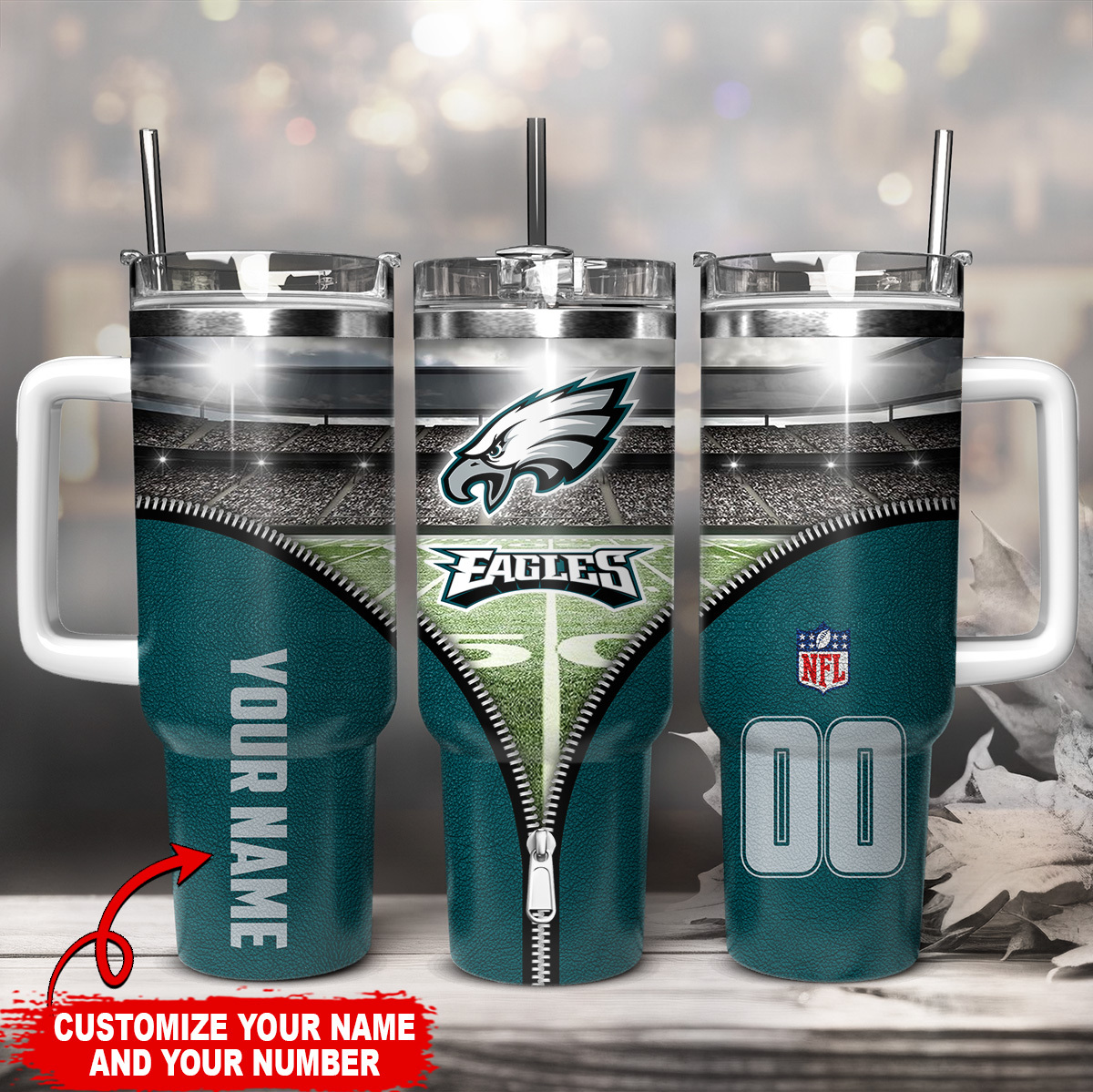 Philadelphia Eagles NFL Custom Stanley Cup 40 oz 30 oz Tumbler With Handle