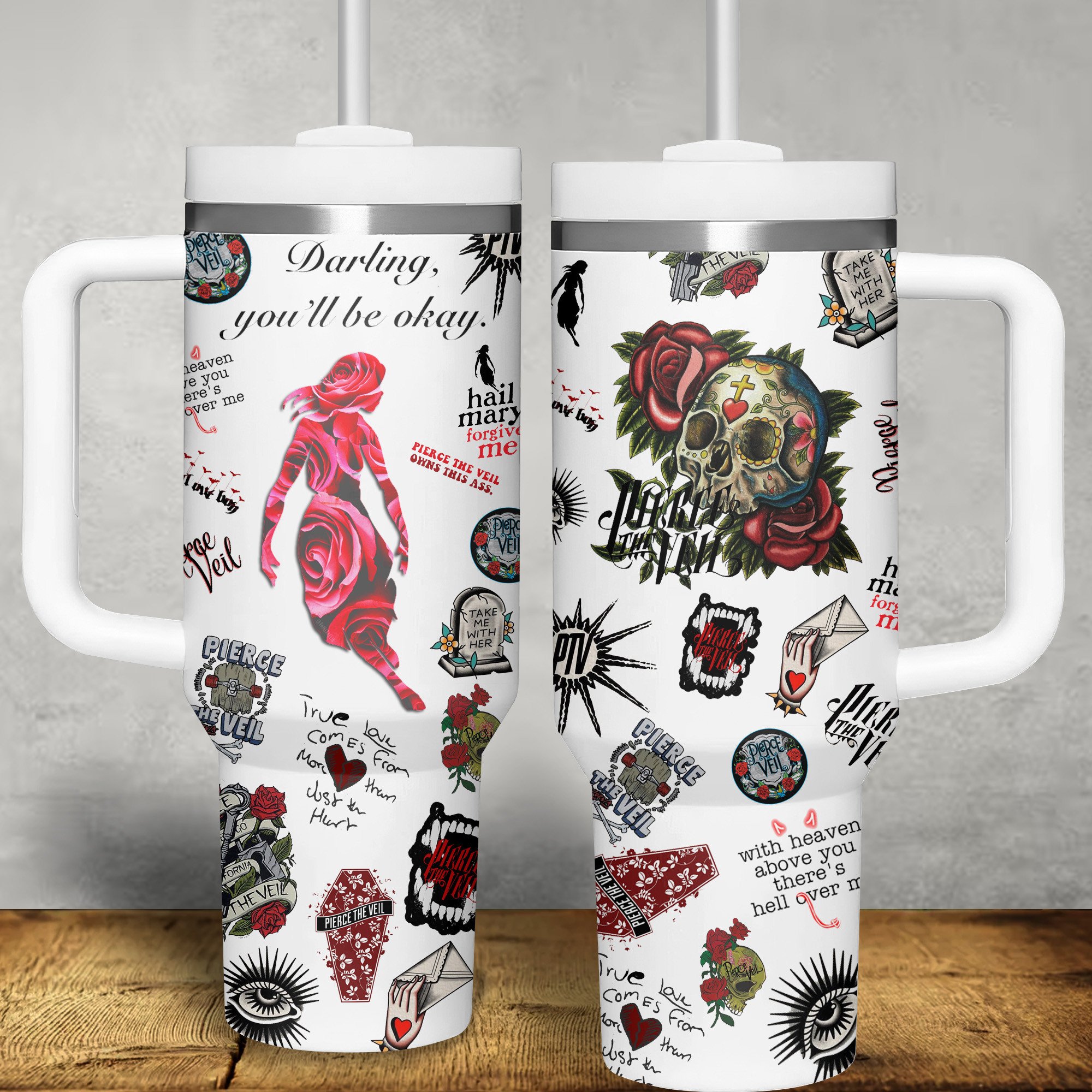 Pierce The Veil Music Custom Stanley Cup 40 oz 30 oz Tumbler With Handle