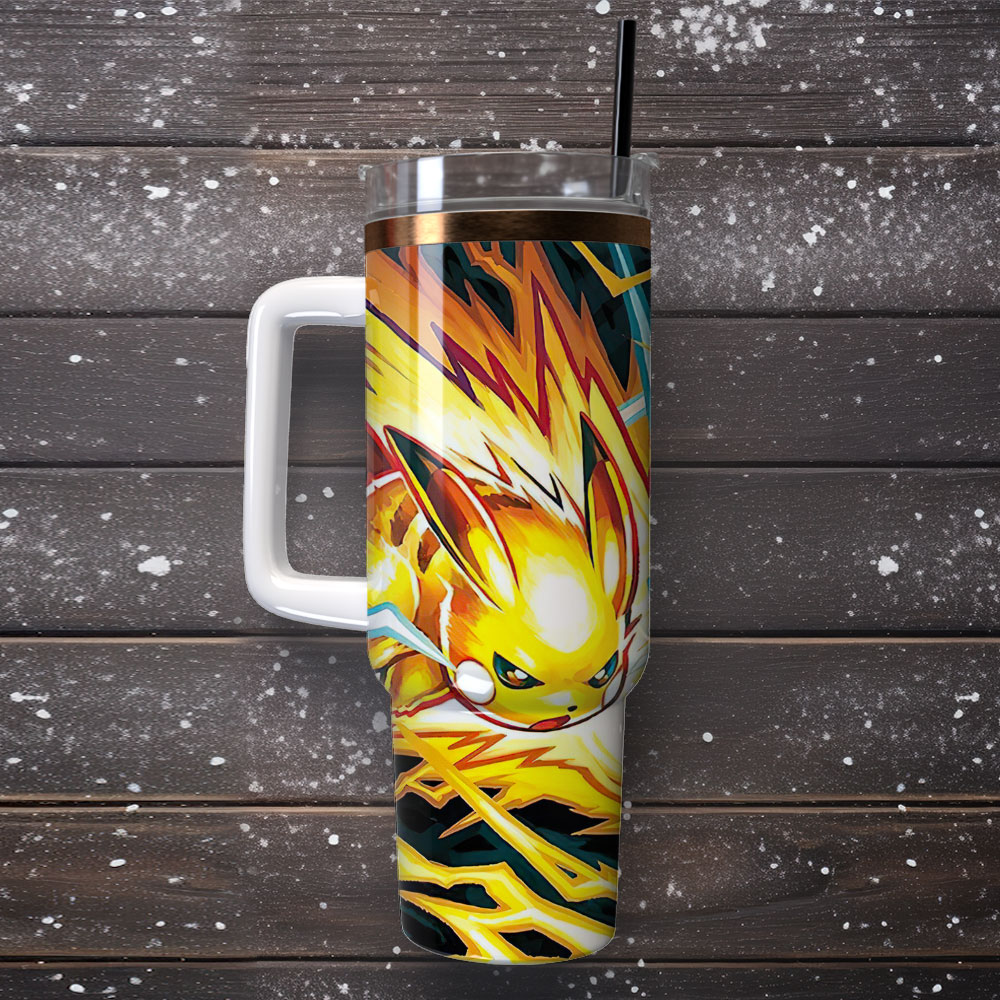 Pikachu Pokemon Cartoon Custom Stanley Cup 40 oz 30 oz Tumbler With Handle