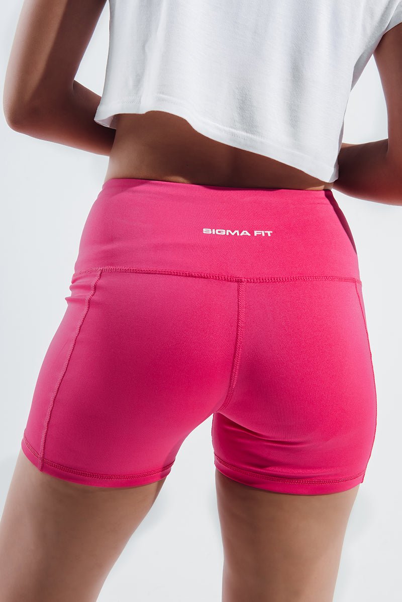 Pink Glo Gym Sport Workout Basic Shorts