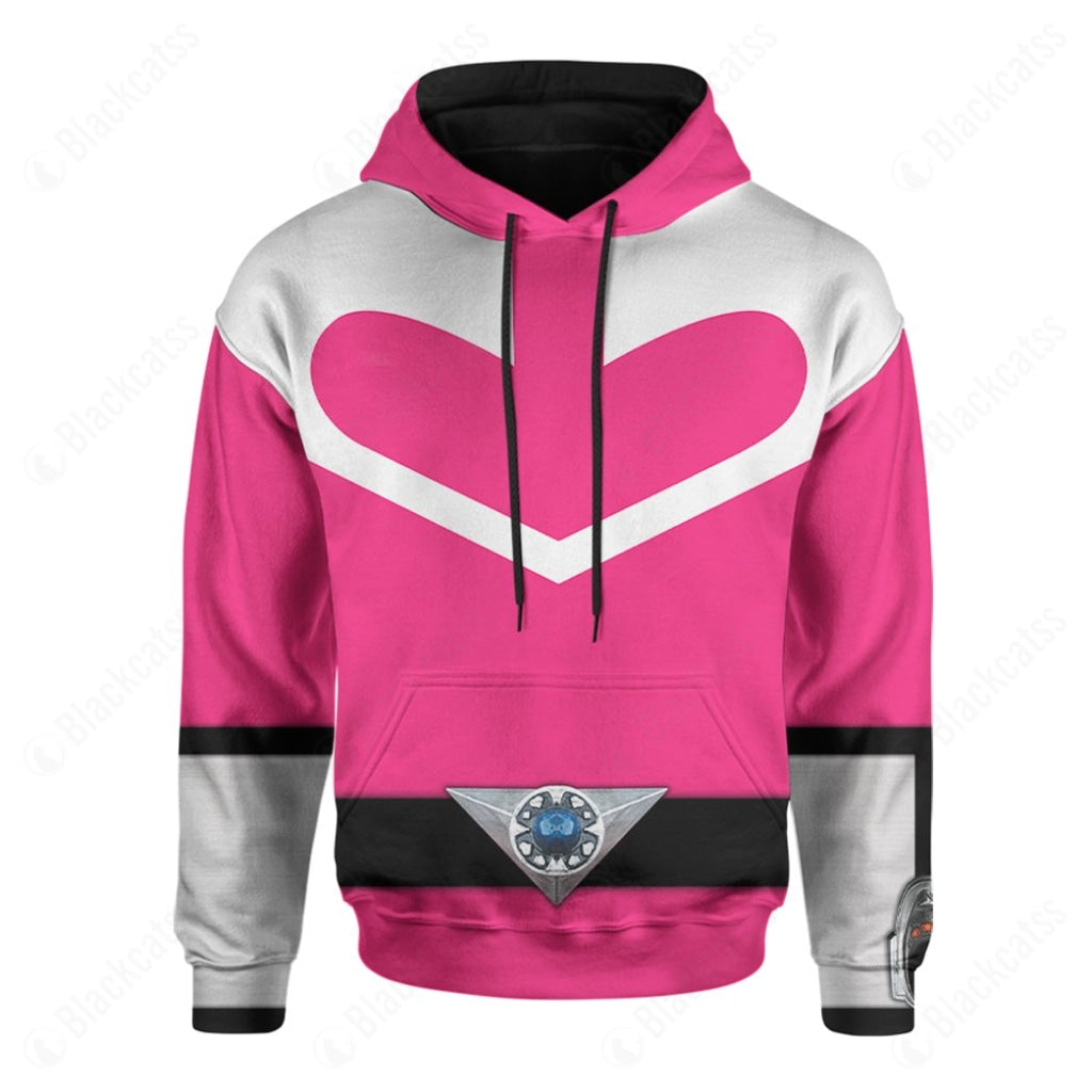 Pink Power Rangers Time Force Costume Hoodie Sweatshirt T-Shirt Sweatpants Tracksuit - Stormmerch Exclusive
