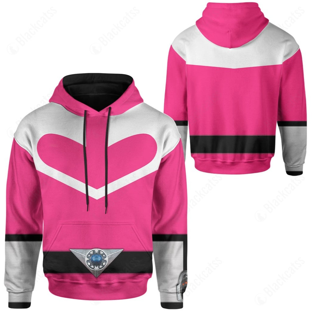 Pink Power Rangers Time Force Costume Hoodie Sweatshirt T-Shirt Sweatpants Tracksuit - Stormmerch Exclusive