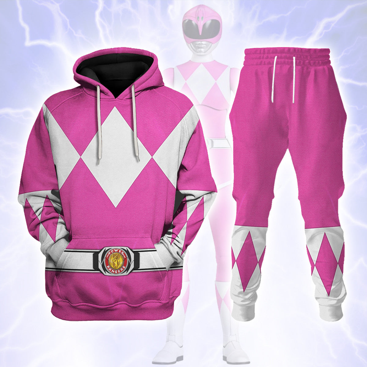 Pink Ranger Mighty Morphin Hoodies Sweatshirt T-shirt Hawaiian Tracksuit - Stormmerch Exclusive