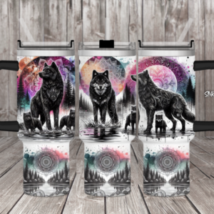 Pink Wolf Custom Stanley Cup 40 oz 30 oz Tumbler With Handle