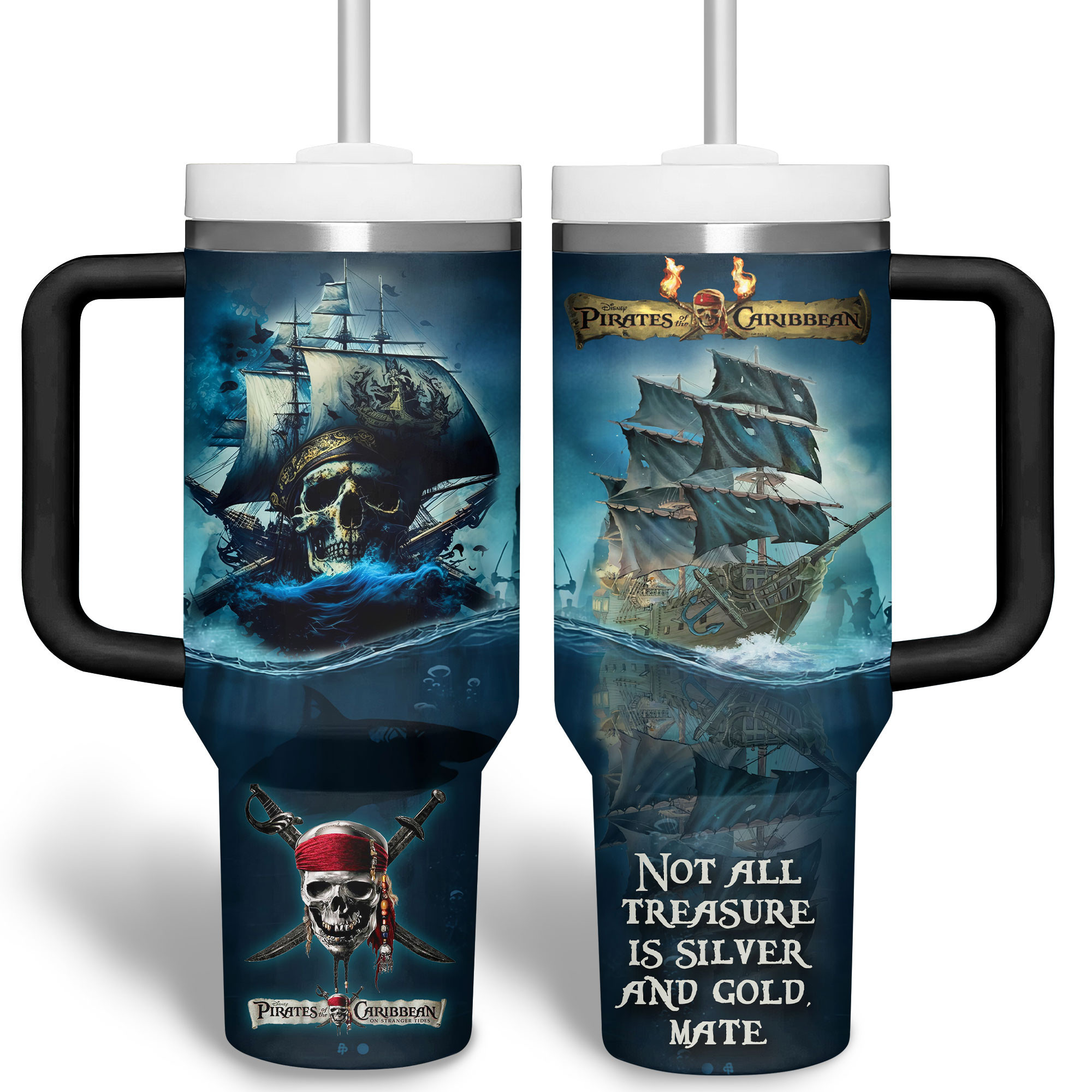 Pirates of the Caribbean Movies Custom Stanley Cup 40 oz 30 oz Tumbler With Handle