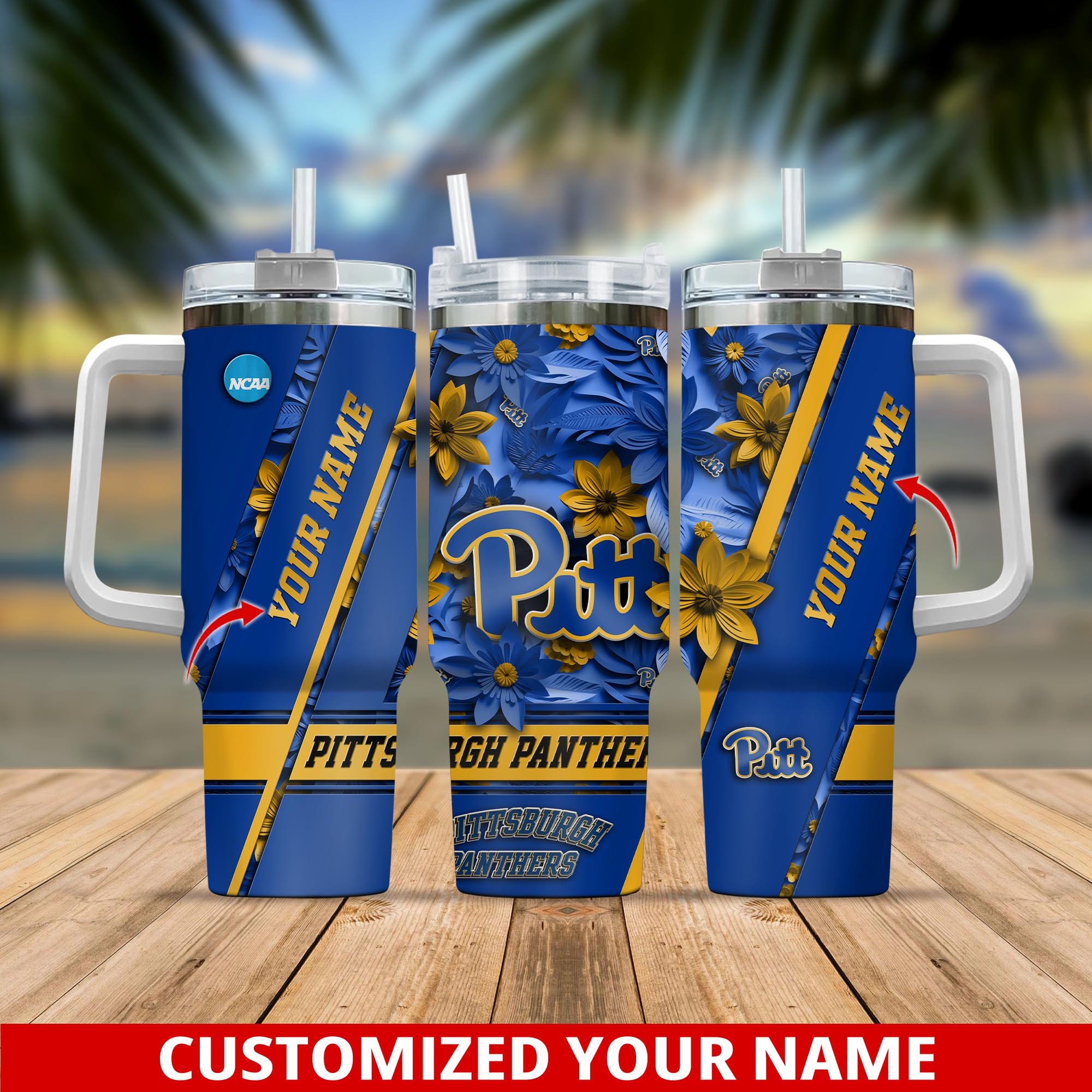 Pittsburgh Panthers NCAA Custom Stanley Cup 40 oz 30 oz Tumbler With Handle