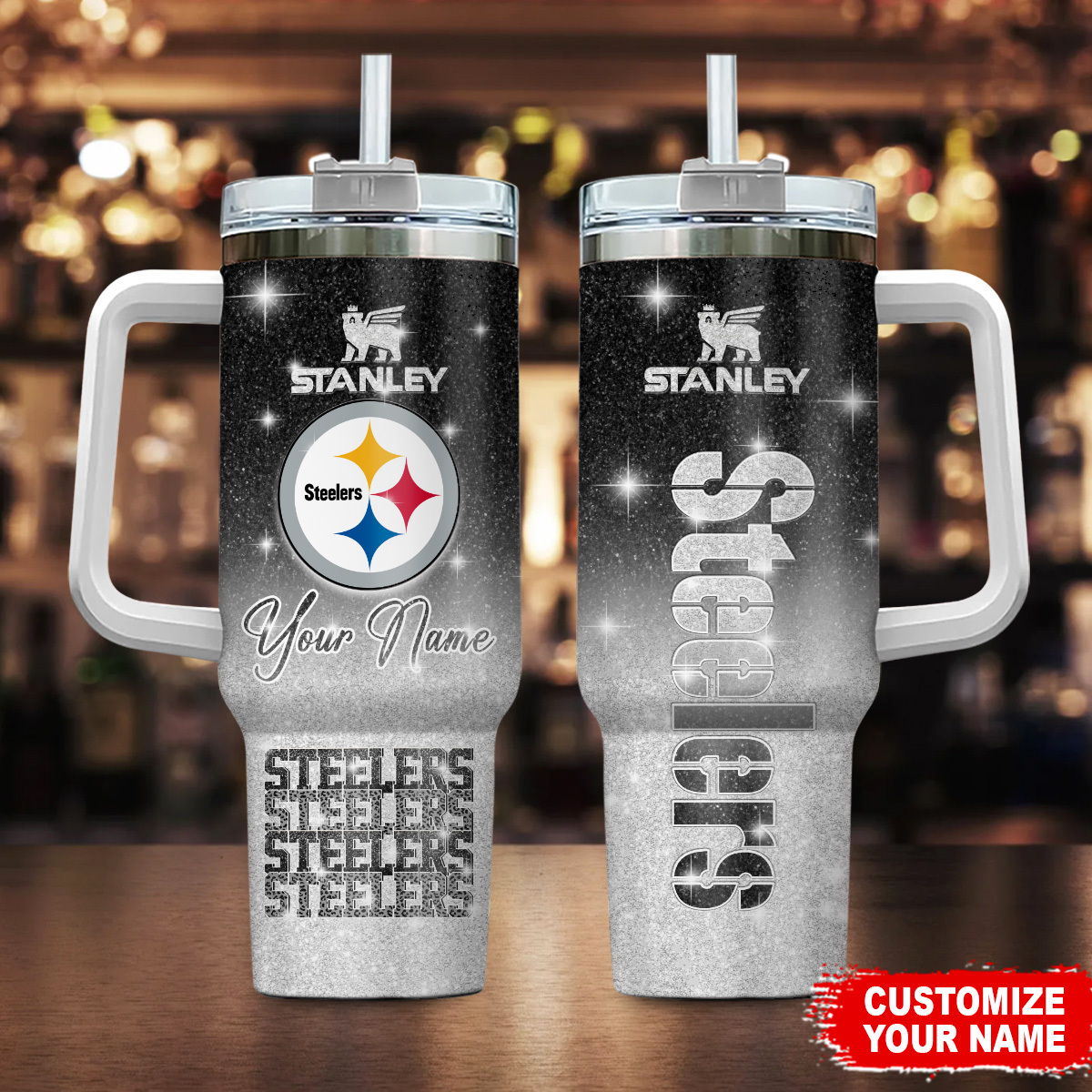 Pittsburgh Steelers NFL Custom Stanley Cup 40 oz 30 oz Tumbler With Handle