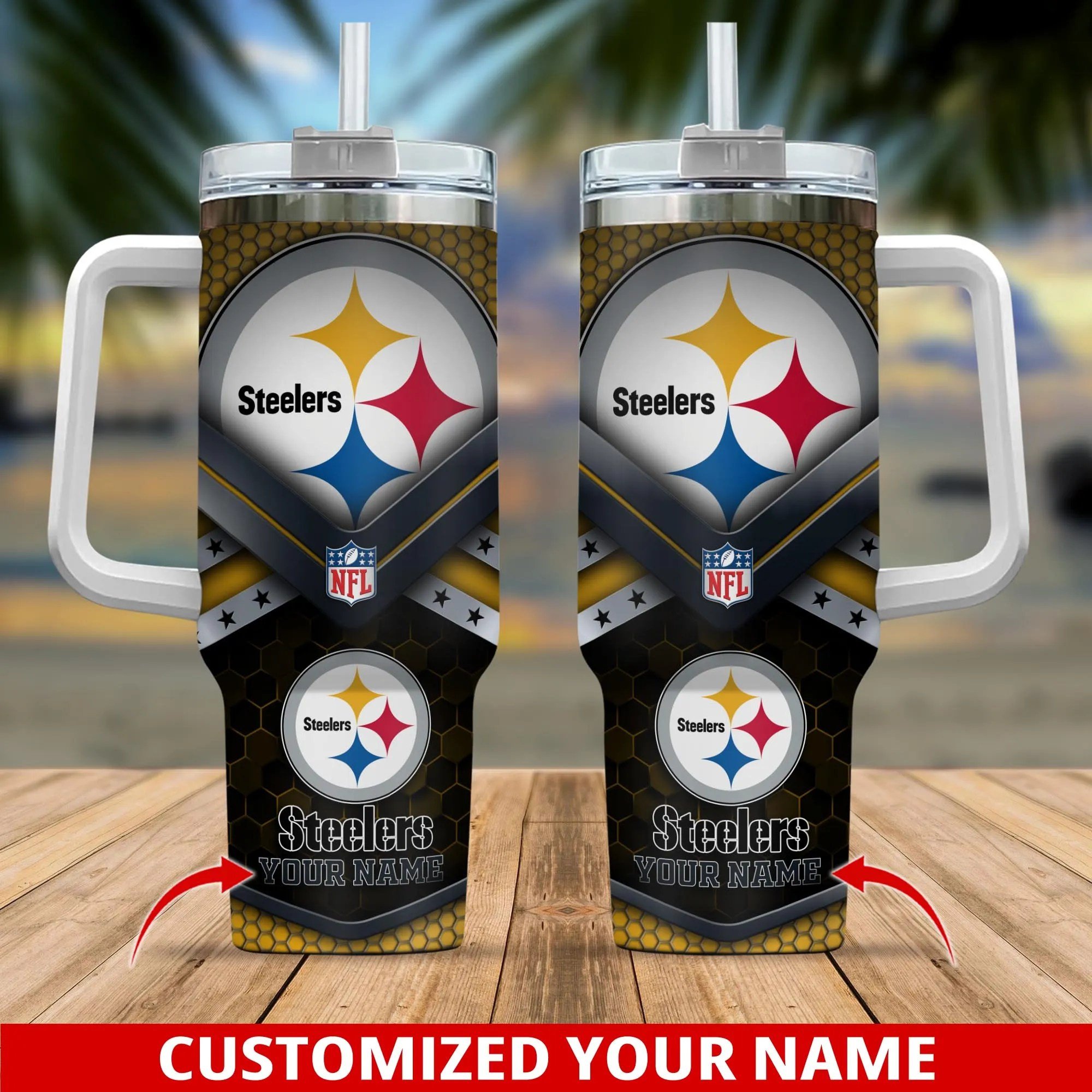 Pittsburgh Steelers NFL Custom Stanley Cup 40 oz 30 oz Tumbler With Handle