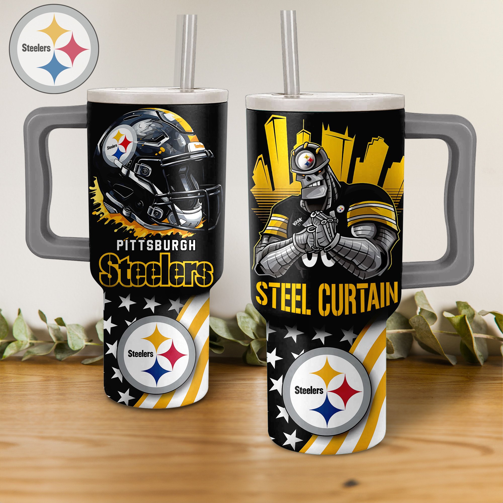 Pittsburgh Steelers NFL Custom Stanley Cup 40 oz 30 oz Tumbler With Handle