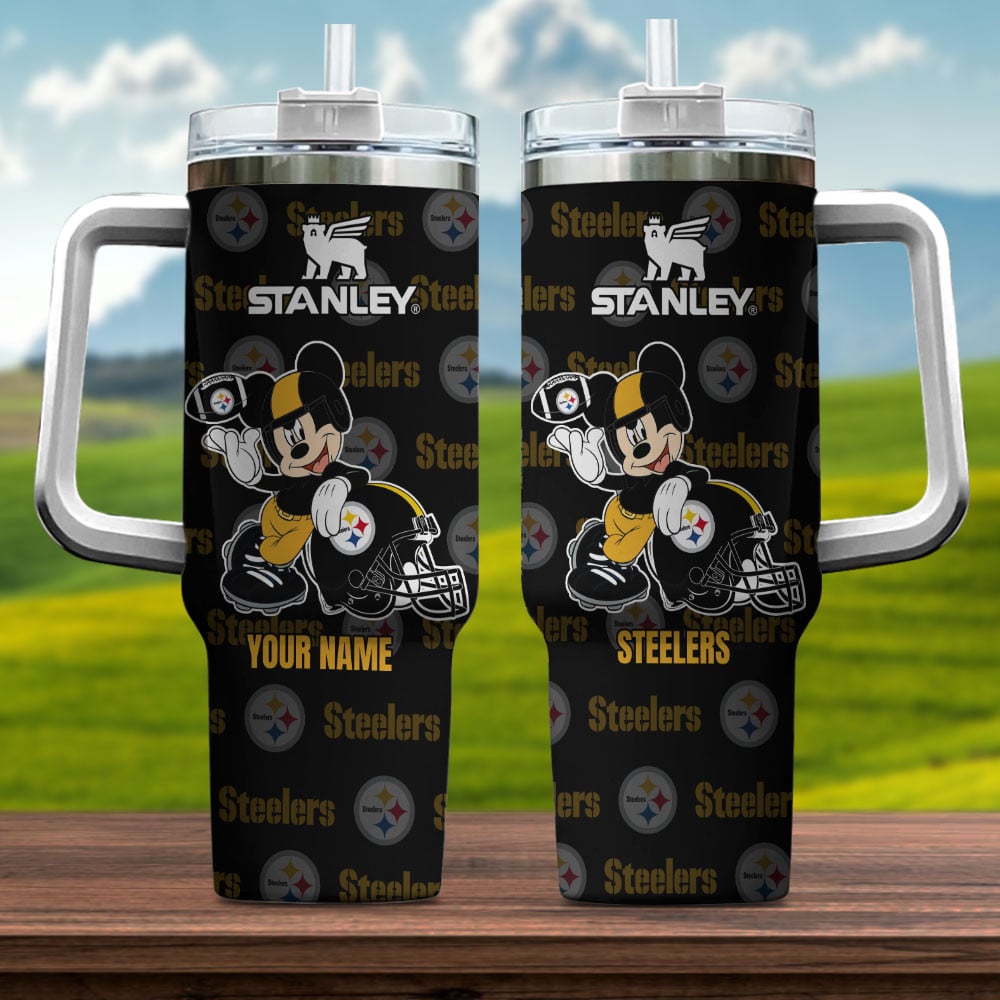 Pittsburgh Steelers NFL Mickey Mouse Custom Stanley Cup 40 oz 30 oz Tumbler With Handle