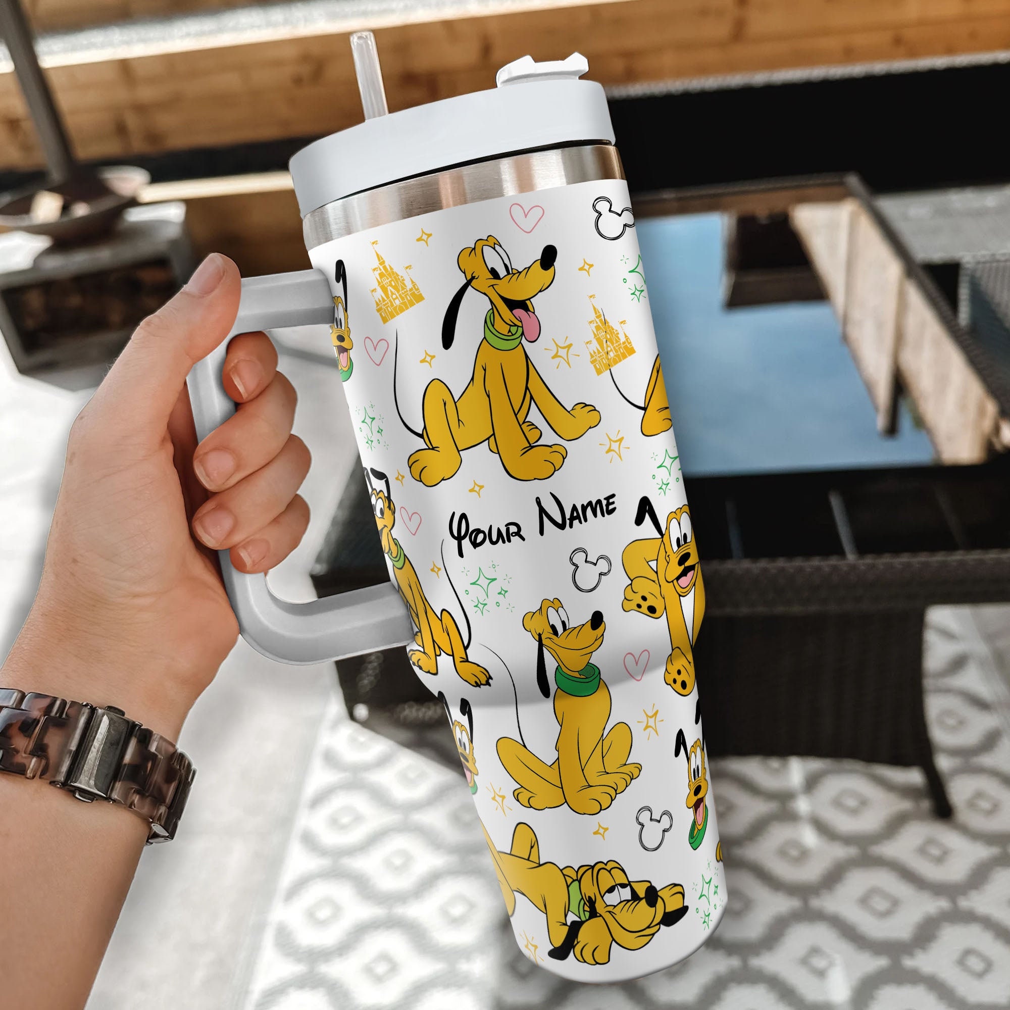 Pluto Disney Cartoon Custom Stanley Cup 40 oz 30 oz Tumbler With Handle