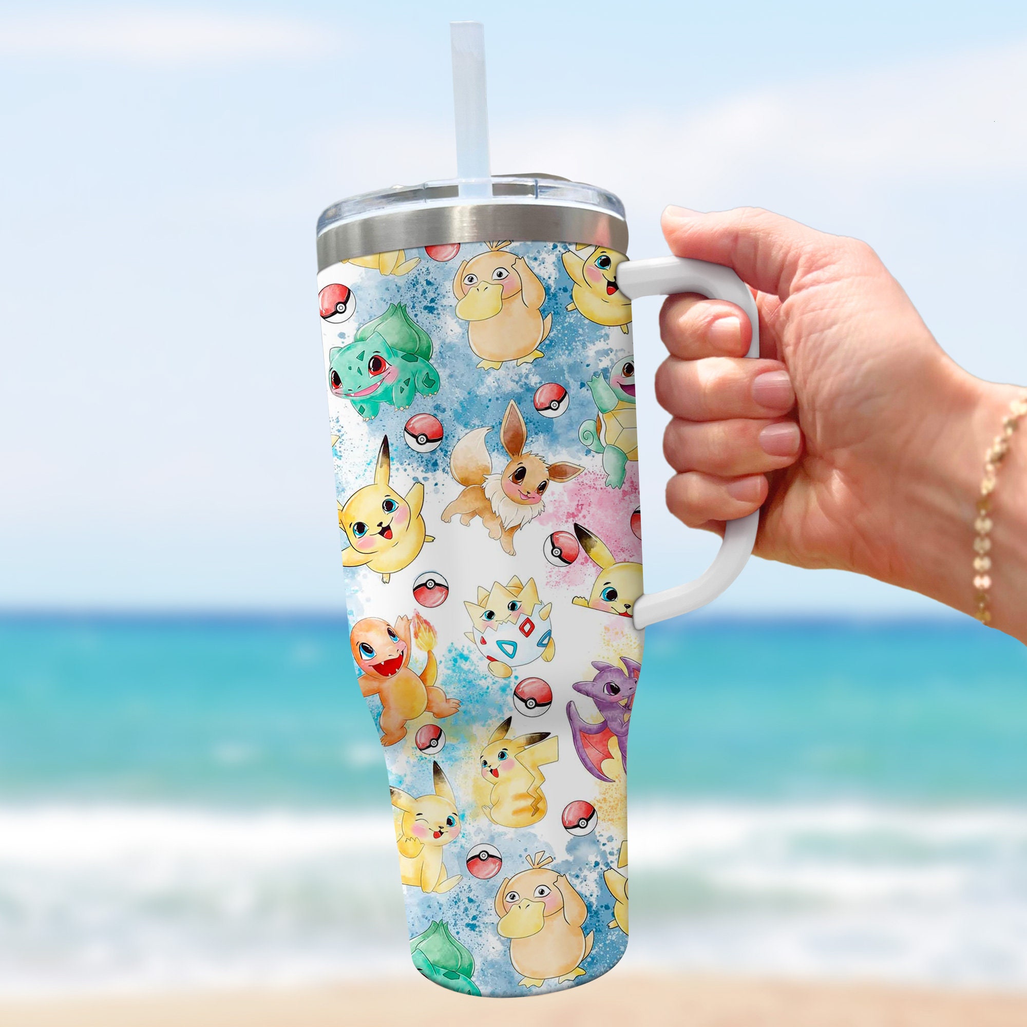 Pokemon Games Custom Stanley Cup 40 oz 30 oz Tumbler With Handle