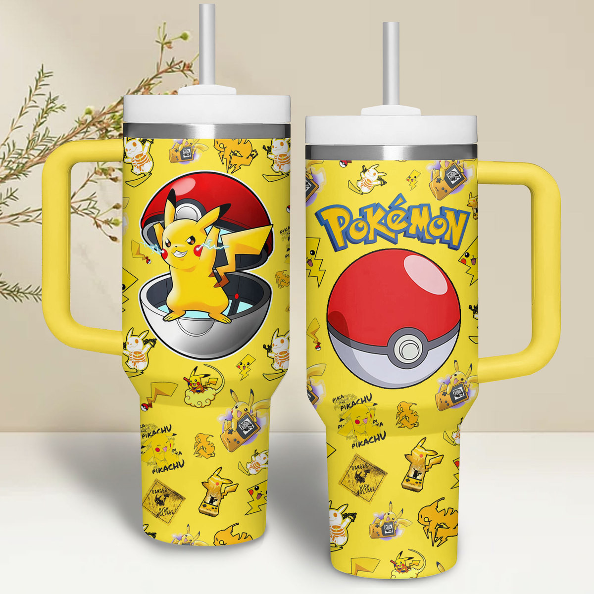 Pokemon Games Custom Stanley Cup 40 oz 30 oz Tumbler With Handle