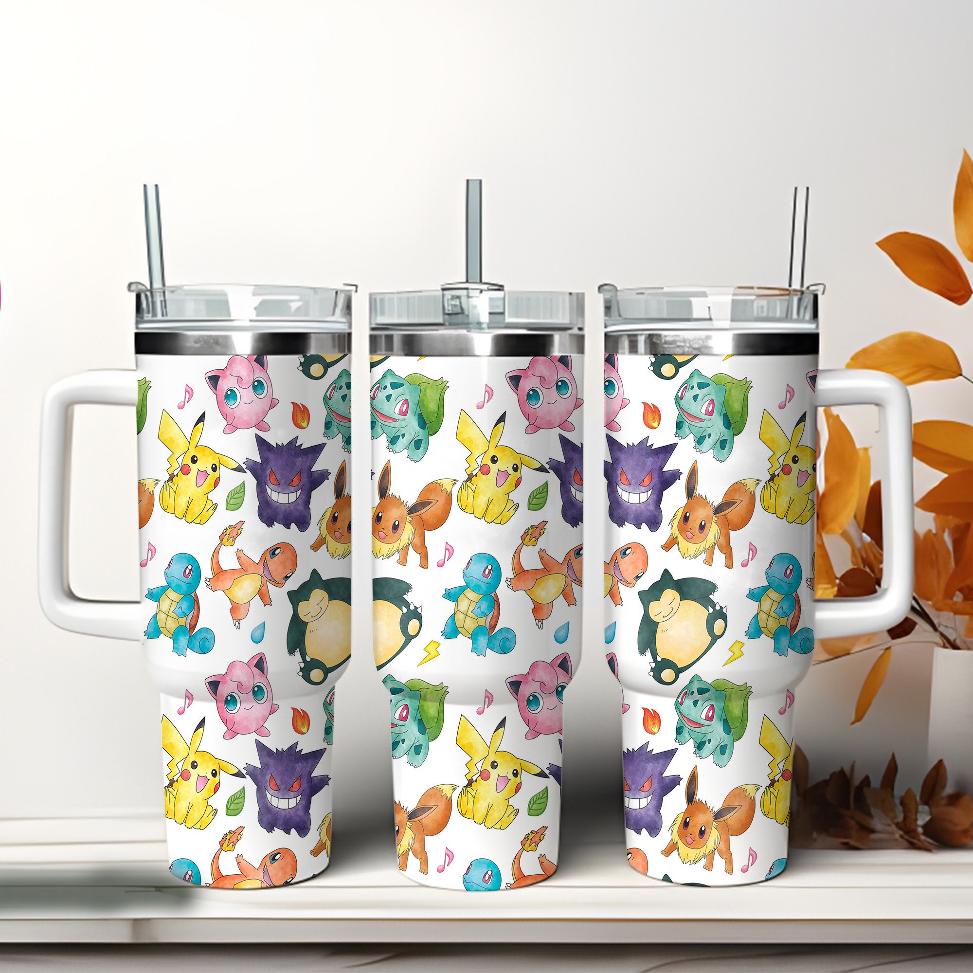 Pokemon Games Custom Stanley Cup 40 oz 30 oz Tumbler With Handle