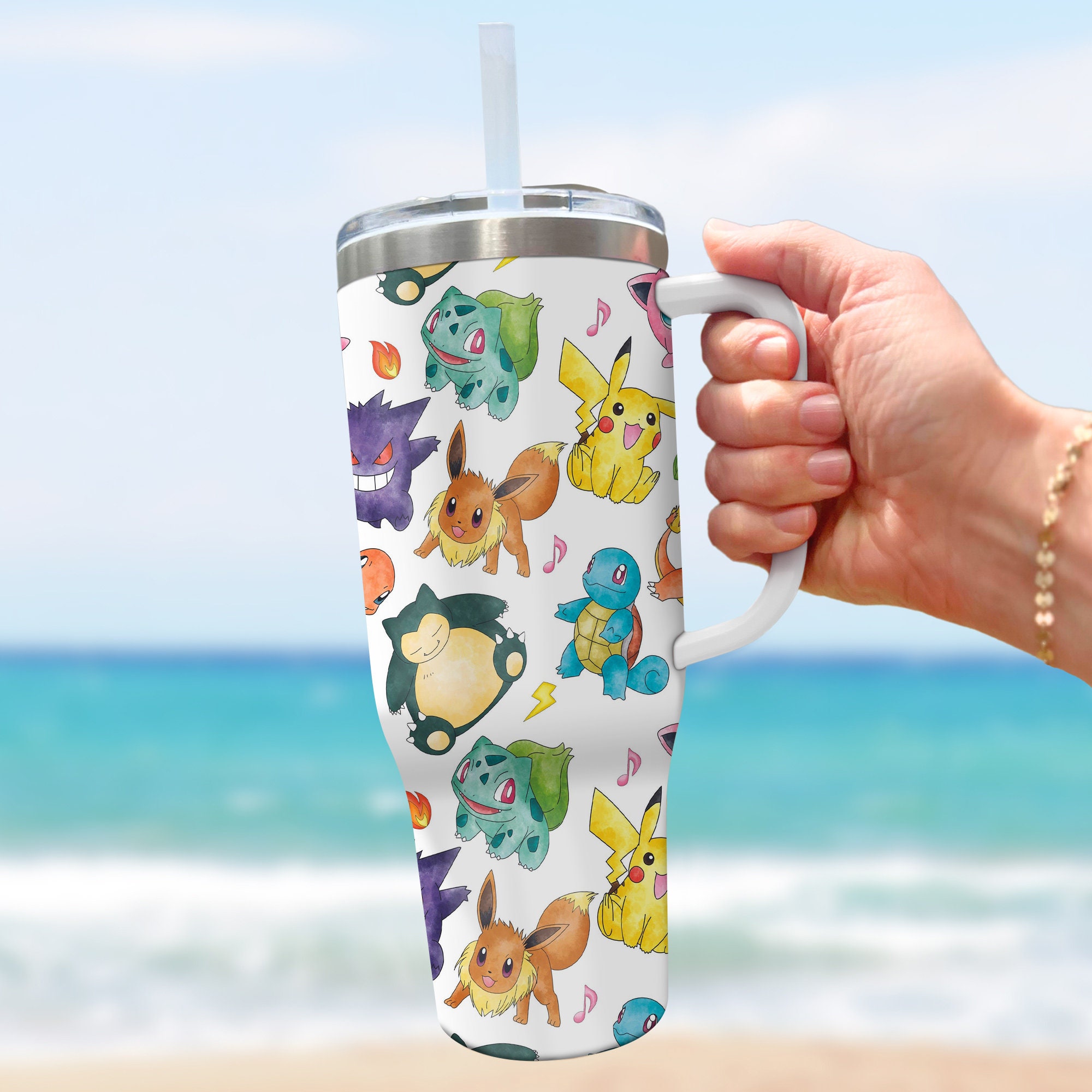 Pokemon Games Custom Stanley Cup 40 oz 30 oz Tumbler With Handle