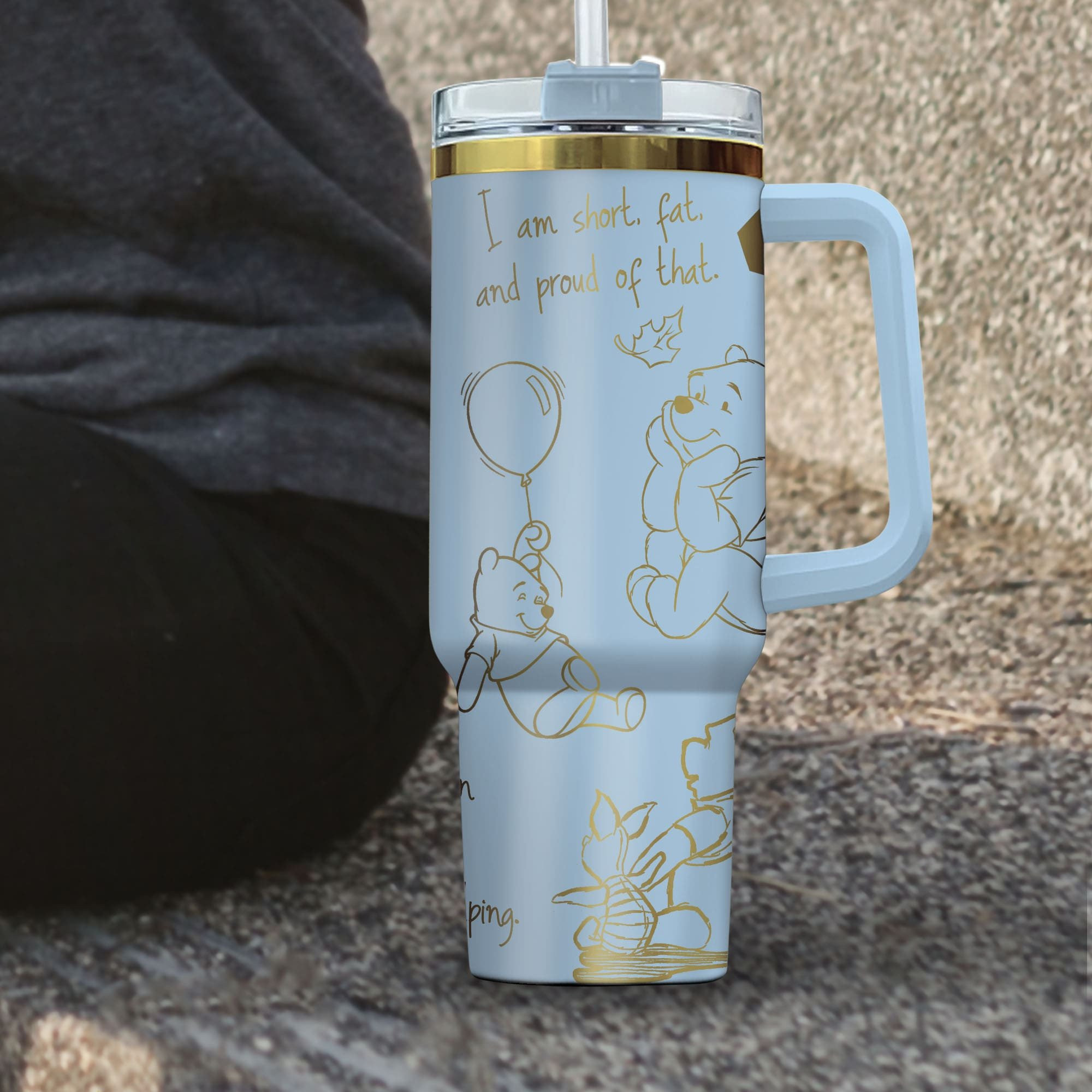 Pooh Cartoon Custom Stanley Cup 40 oz 30 oz Tumbler With Handle