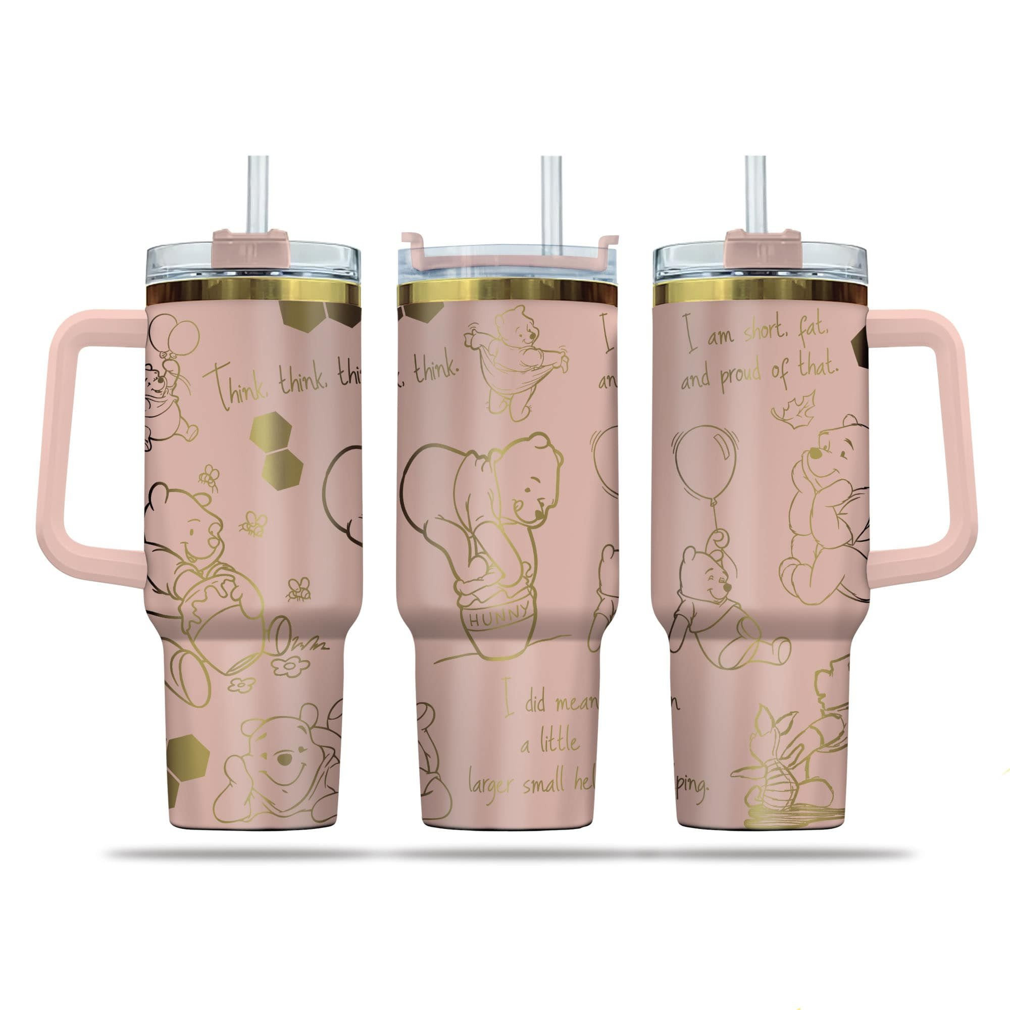 Pooh Cartoon Custom Stanley Cup 40 oz 30 oz Tumbler With Handle