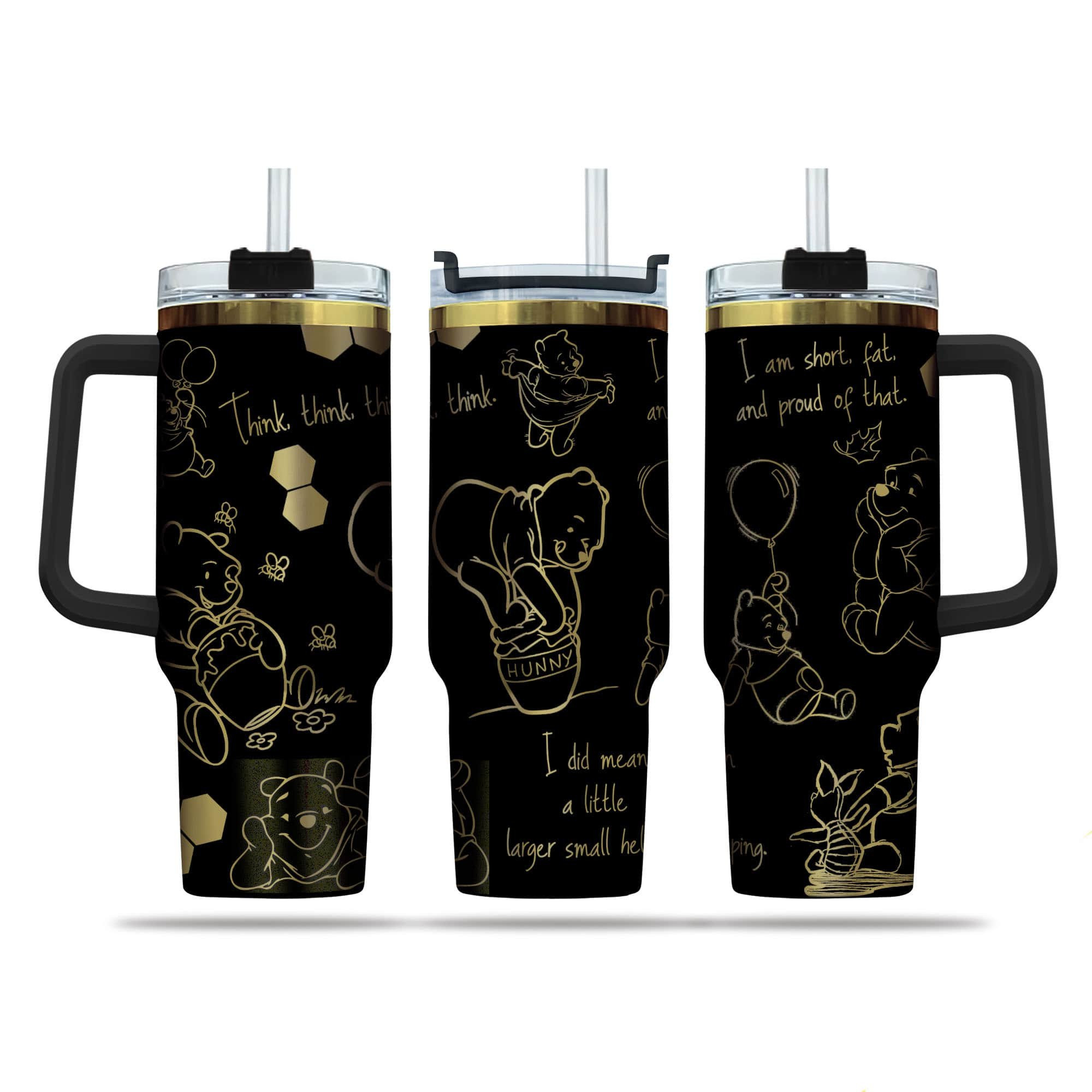 Pooh Cartoon Custom Stanley Cup 40 oz 30 oz Tumbler With Handle