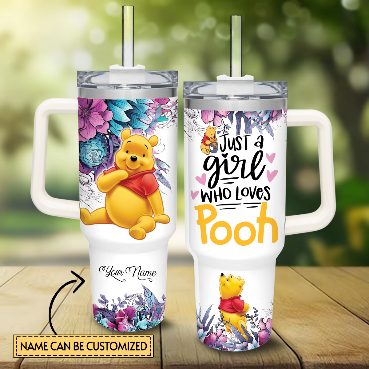 Pooh Winnie the Pooh Cartoon Custom Stanley Cup 40 oz 30 oz Tumbler With Handle