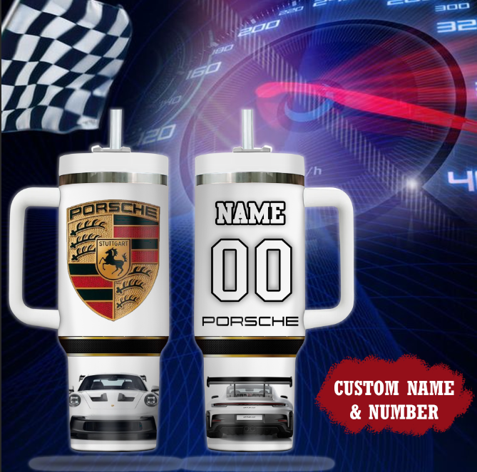 Porsche Car Custom Stanley Cup 40 oz 30 oz Tumbler With Handle