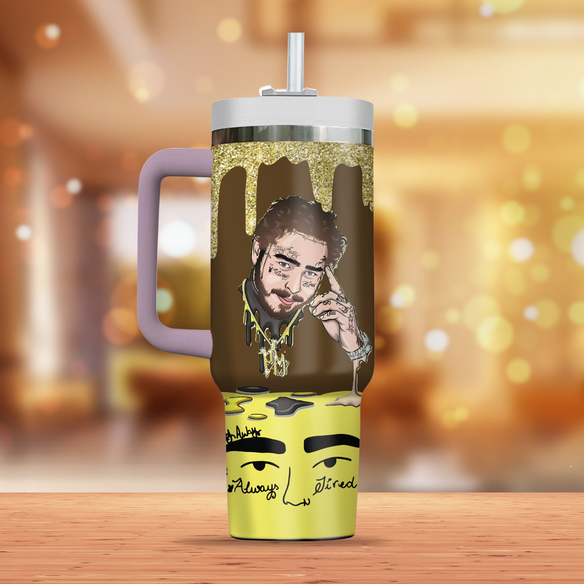 Post Malone Music Custom Stanley Cup 40 oz 30 oz Tumbler With Handle
