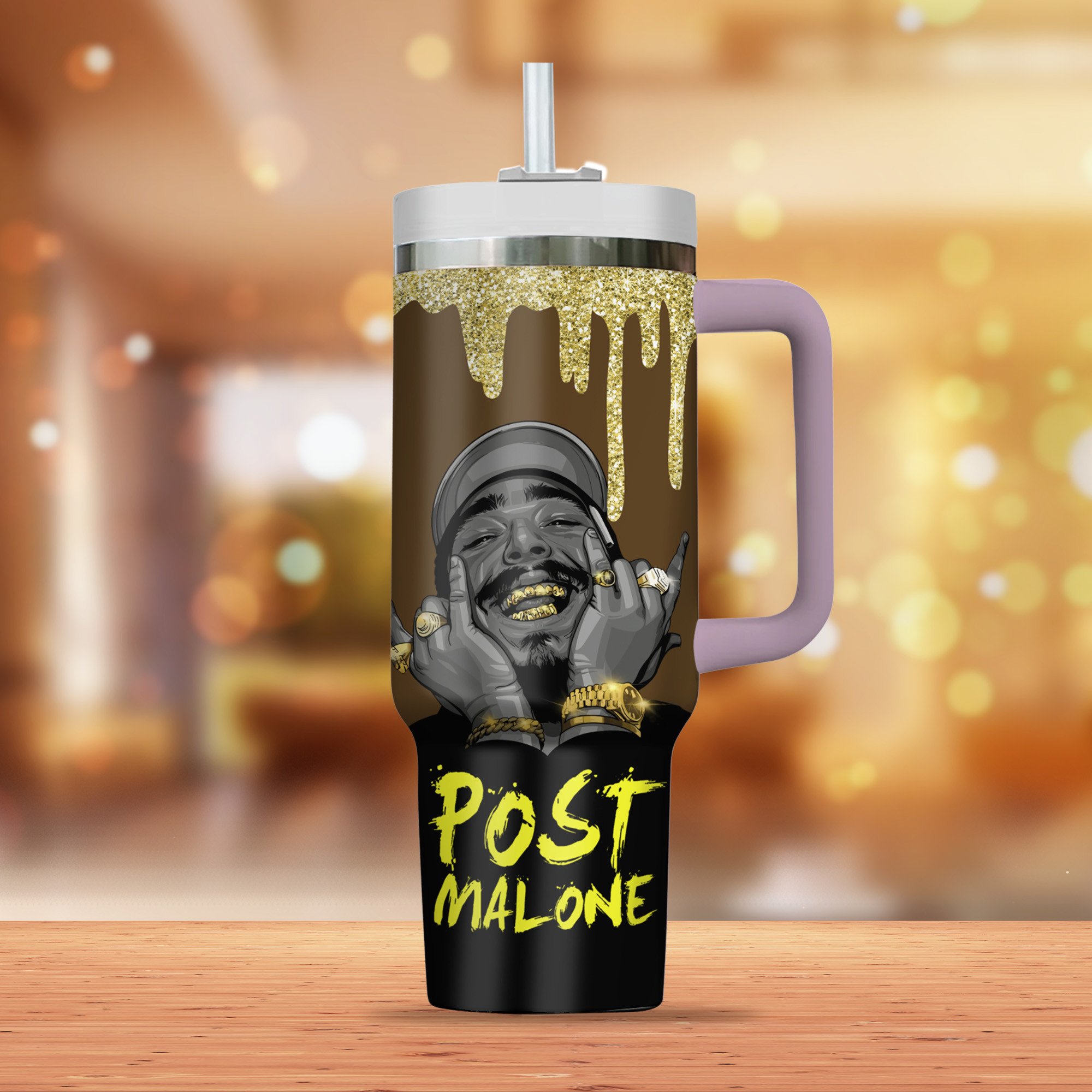 Post Malone Music Custom Stanley Cup 40 oz 30 oz Tumbler With Handle