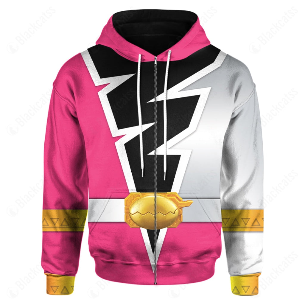Power Rangers Dino Fury Pink Ranger Costume Hoodie Sweatshirt T-Shirt Sweatpants Tracksuit - Stormmerch Exclusive