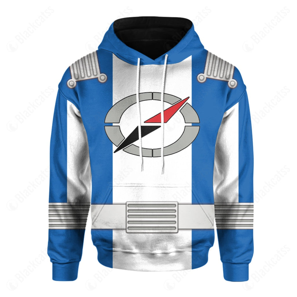 Power Rangers: Operation Overdrive Blue Ranger Costume Hoodie Sweatshirt T-Shirt Sweatpants Tracksuit - Stormmerch Exclusive