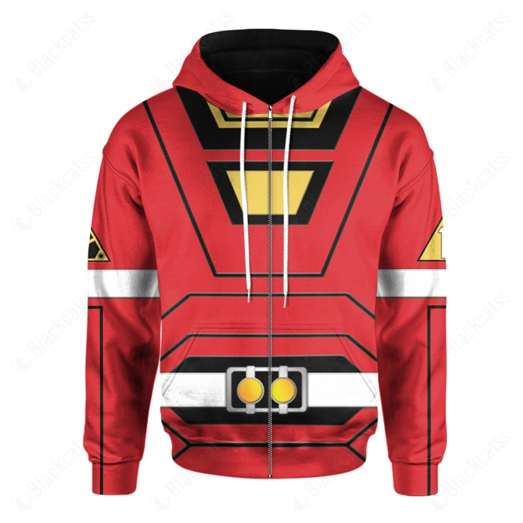 Power Rangers Turbo Red Ranger Costume Hoodie Sweatshirt T-Shirt Sweatpants Tracksuit - Stormmerch Exclusive