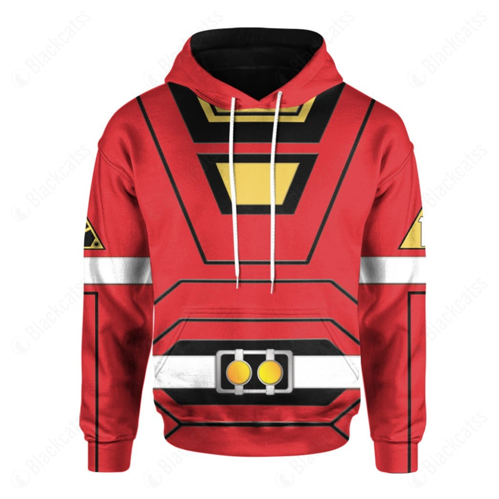 Power Rangers Turbo Red Ranger Costume Hoodie Sweatshirt T-Shirt Sweatpants Tracksuit - Stormmerch Exclusive