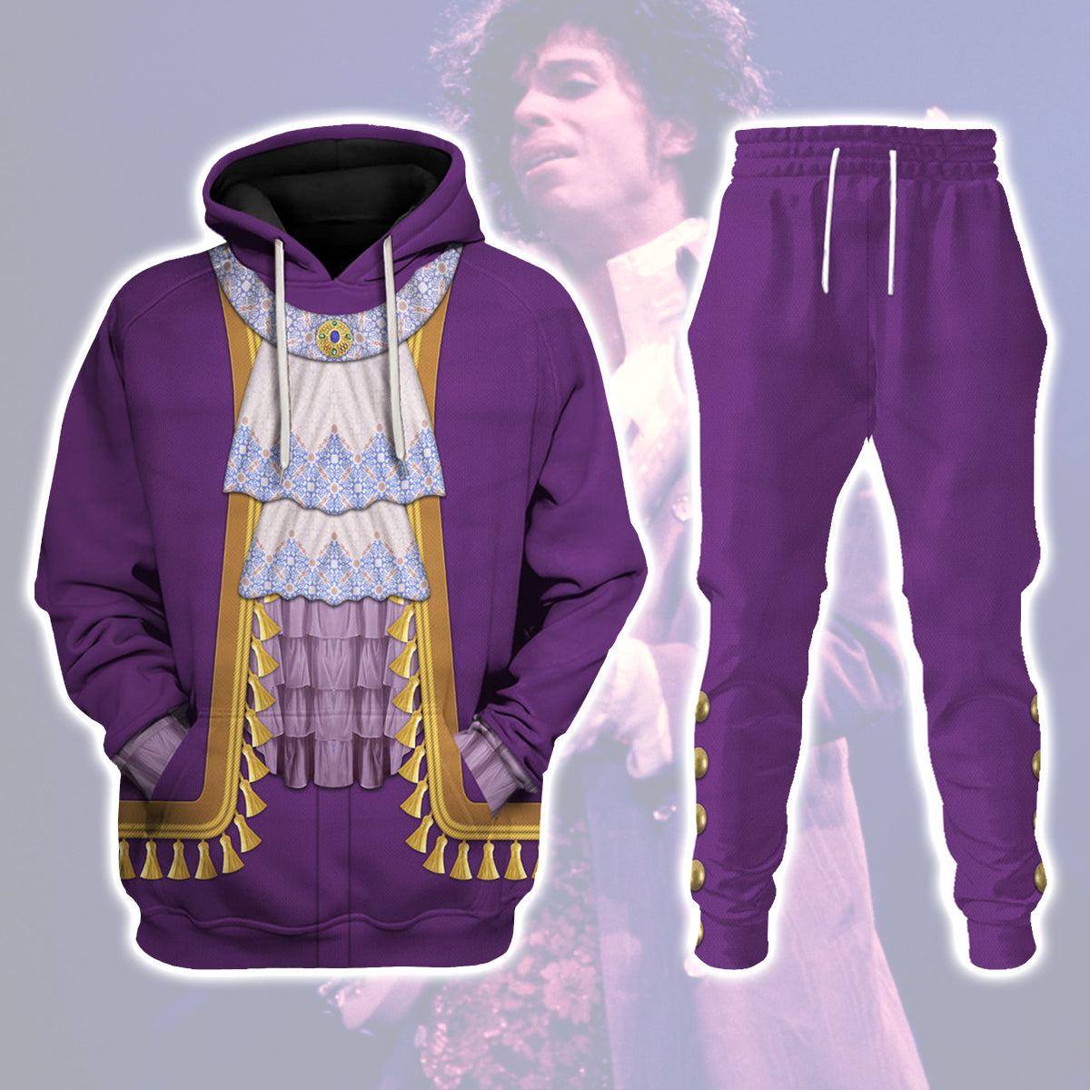 Prince Outfit Pan-cakes All-Over Print Unisex Pullover Hoodie, Sweatshirt, T-Shirt - Stormmerch Exclusive
