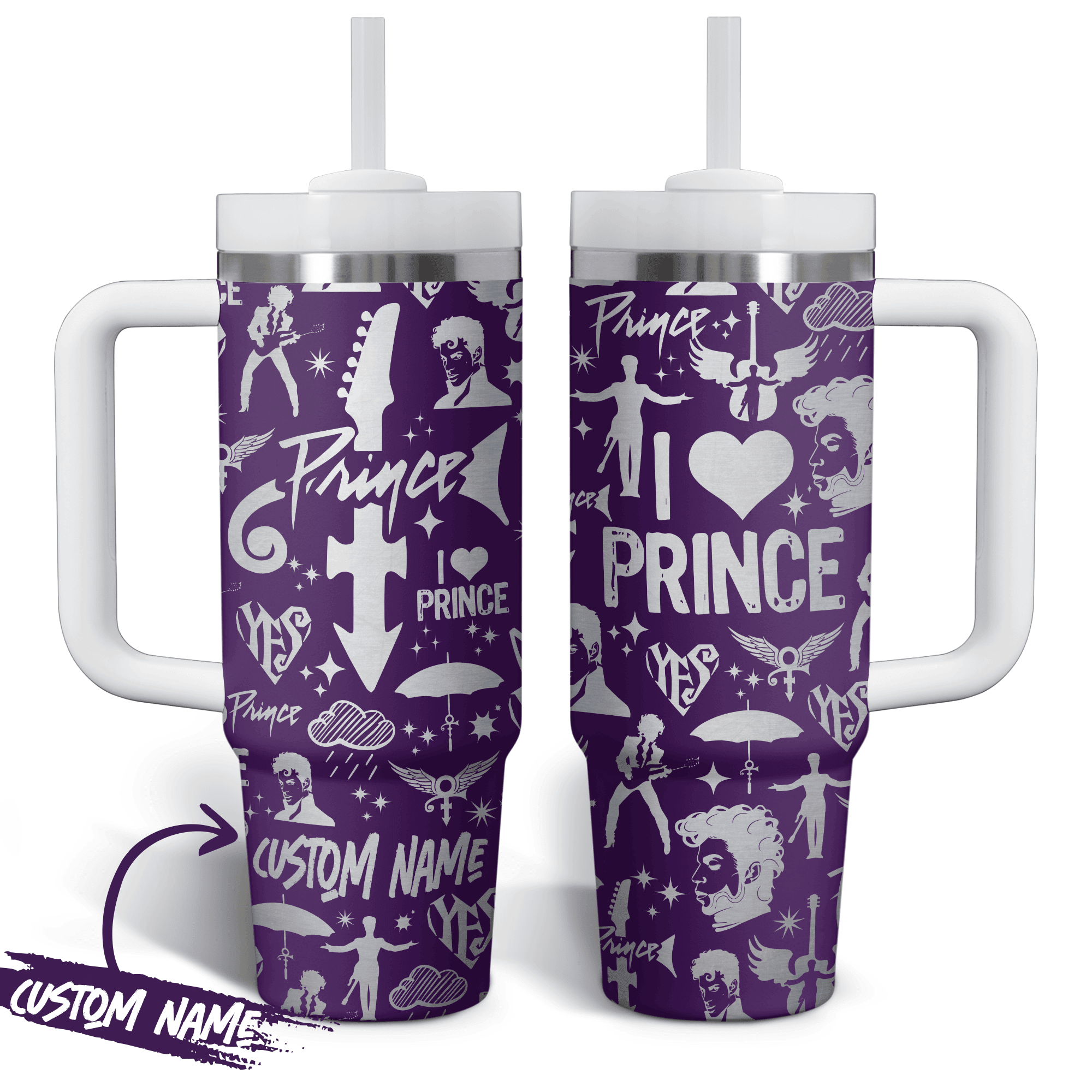 Prince Rogers Nelson Music Custom Stanley Cup 40 oz 30 oz Tumbler With Handle