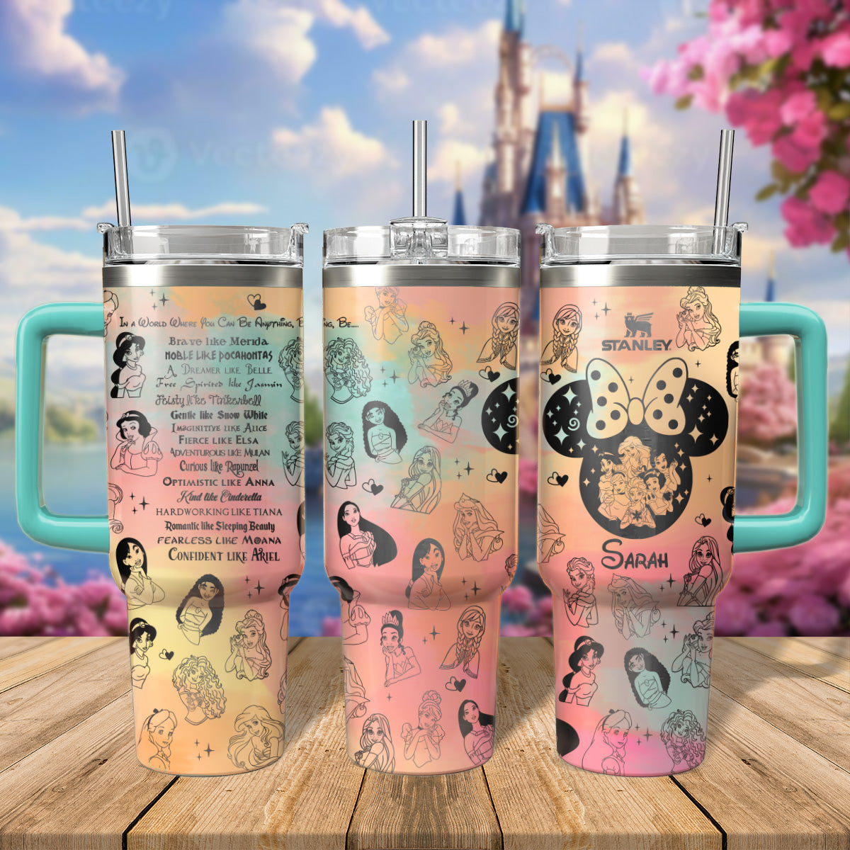 Princess Disney Cartoon Custom Stanley Cup 40 oz 30 oz Tumbler With Handle