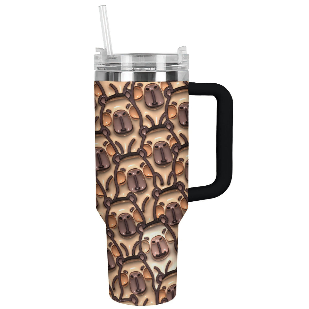 Puffy Capybaras Custom Stanley Cup 40 oz 30 oz Tumbler With Handle