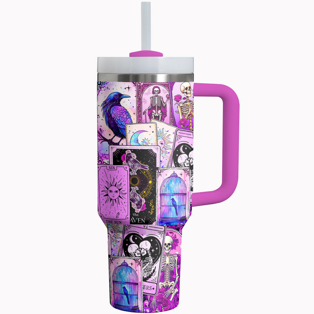 Purple Mystic Skulls Tarot Custom Stanley Cup 40 oz 30 oz Tumbler With Handle