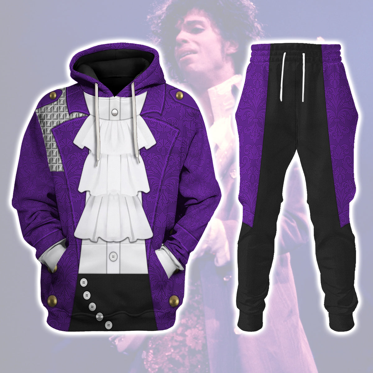 Purple Rain Suit All-Over Print Unisex Pullover Hoodie, Sweatshirt, T-Shirt - Stormmerch Exclusive