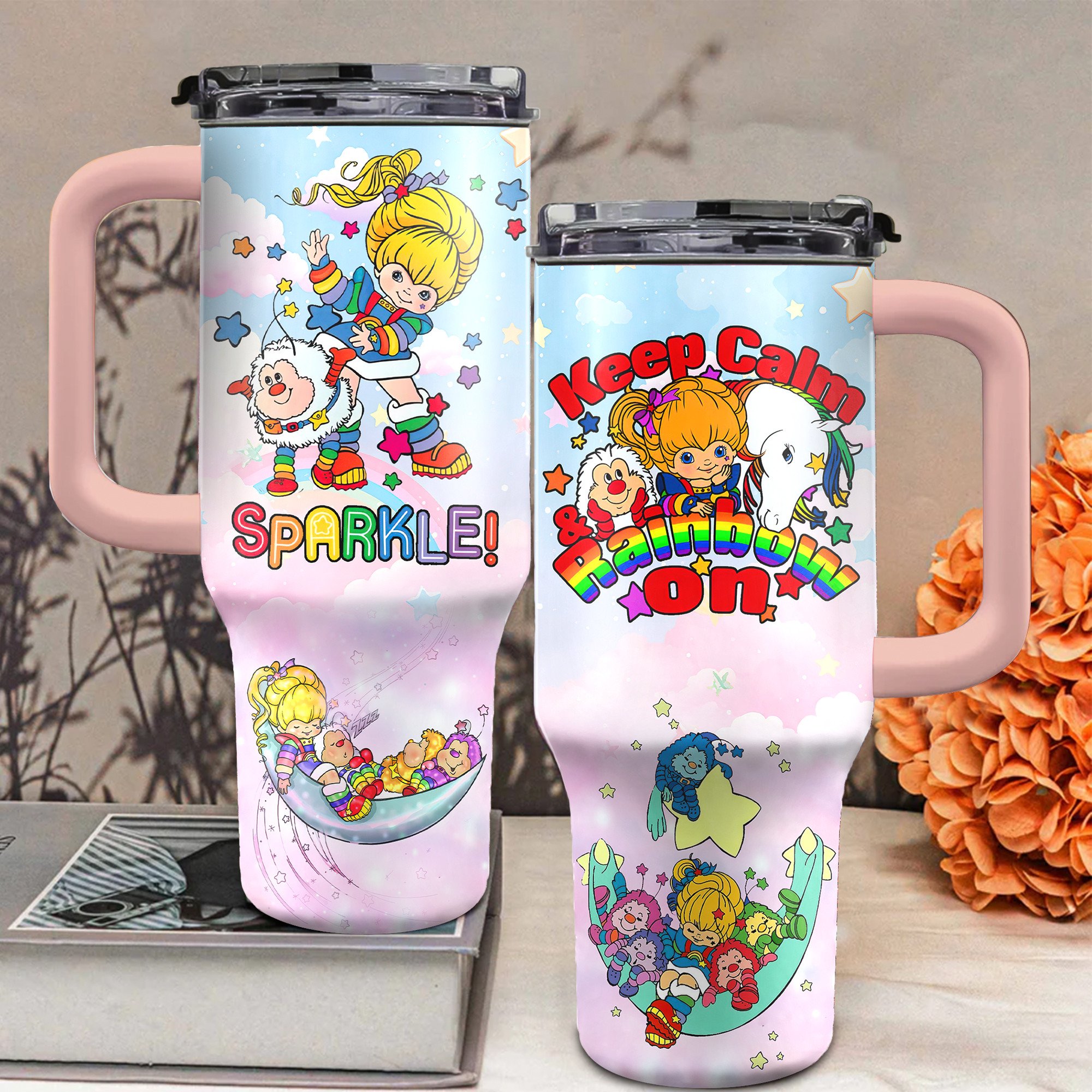 Rainbow Brite Cartoon Custom Stanley Cup 40 oz 30 oz Tumbler With Handle