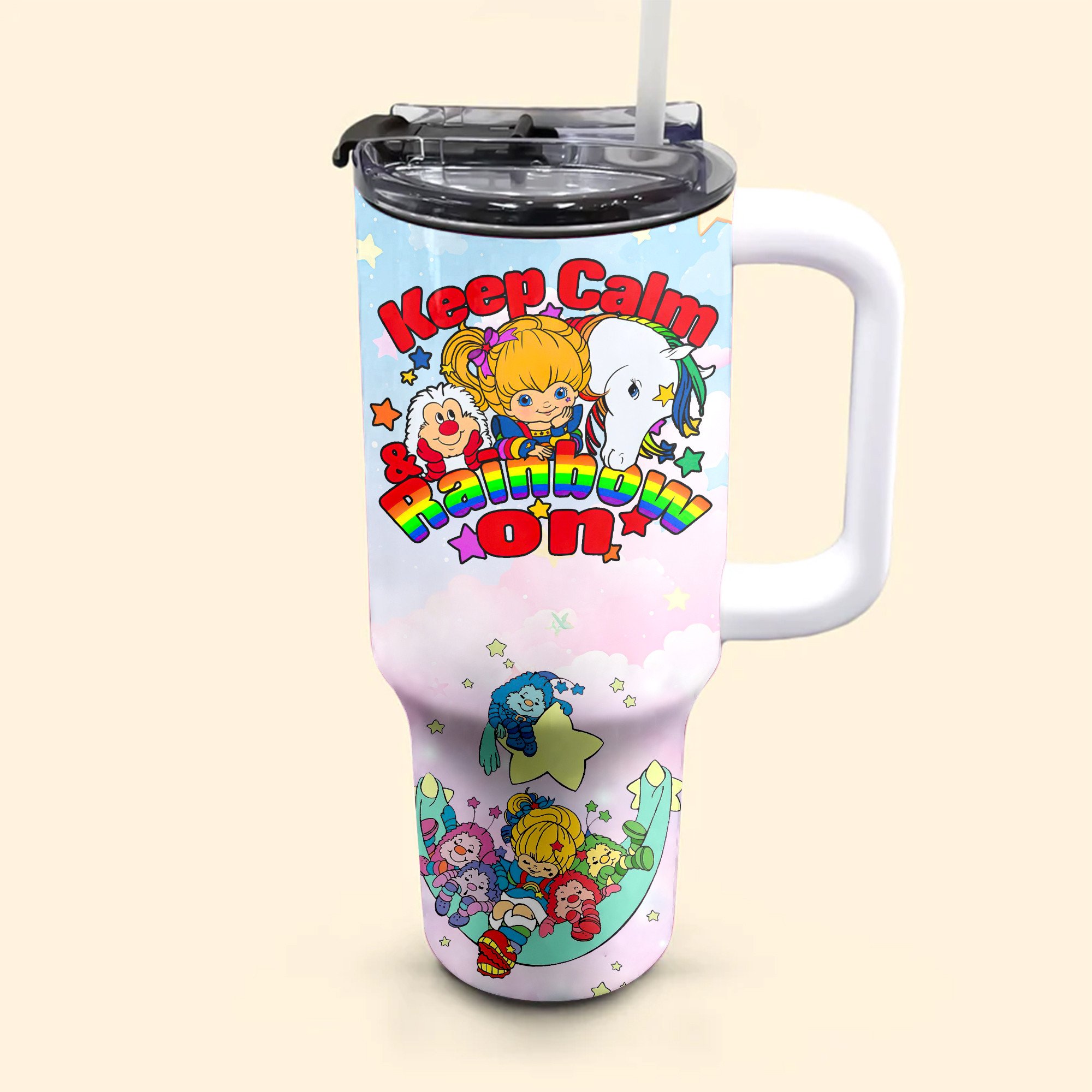 Rainbow Brite Cartoon Custom Stanley Cup 40 oz 30 oz Tumbler With Handle