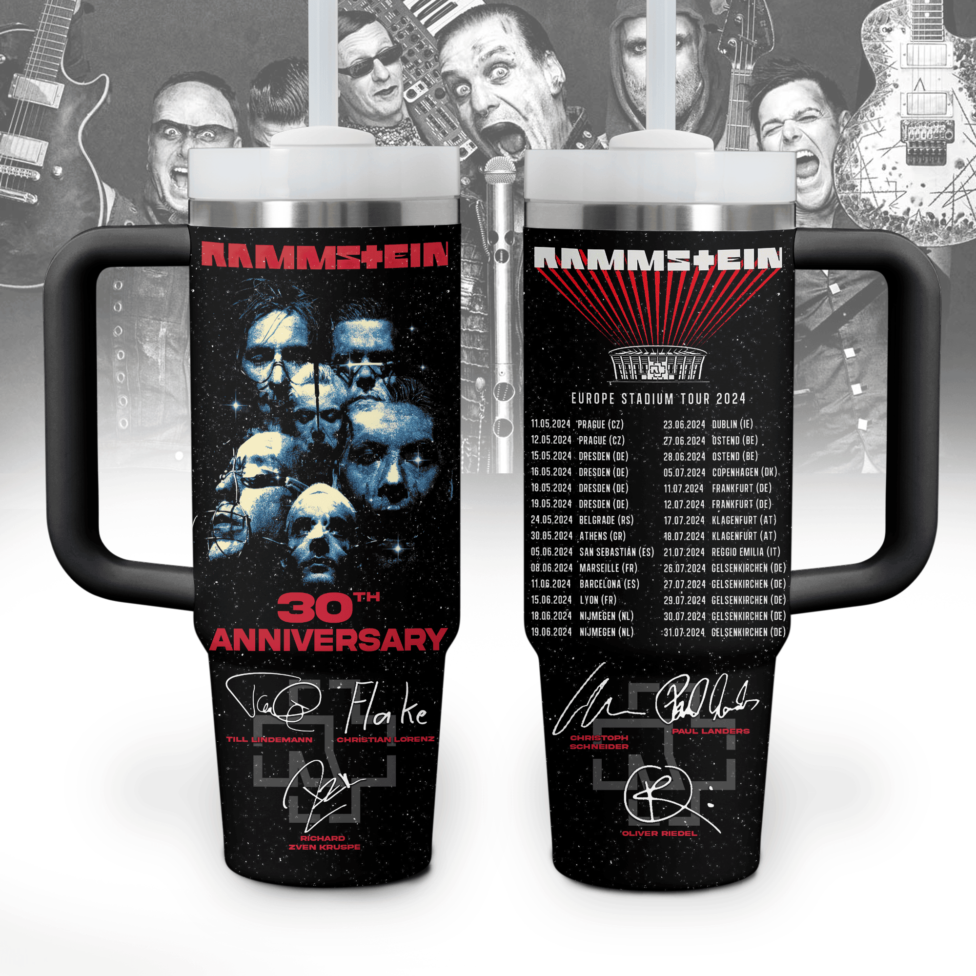 Rammstein Music Custom Stanley Cup 40 oz 30 oz Tumbler With Handle